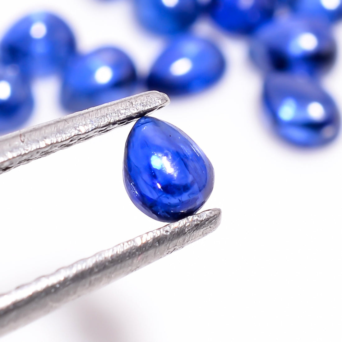 blue kyanite pear shape cabochon loose gemstone 15 pcs