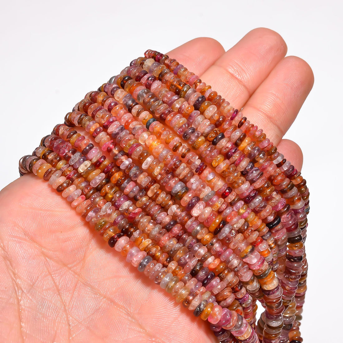 multi spinel natural gemstone rondelle shape smooth 