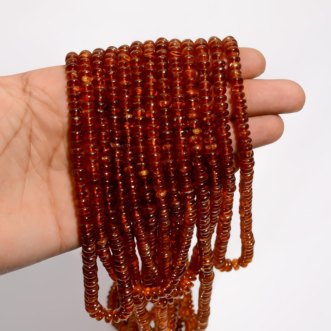 orange kyanite natural gemstone rondelle shape smooth 