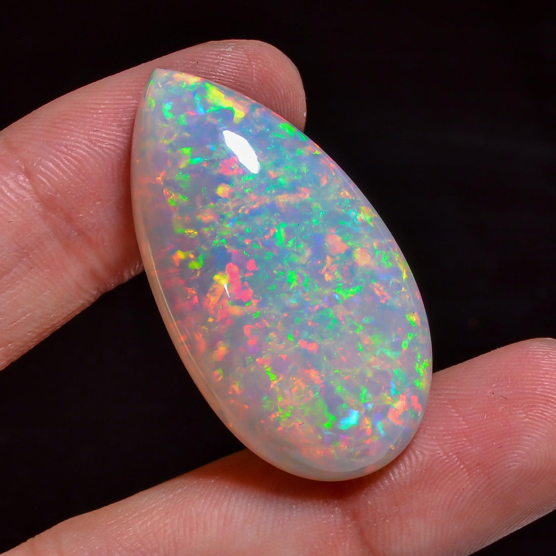 one of a kind natural ethiopian opal pear shape cabochon loose gemstone