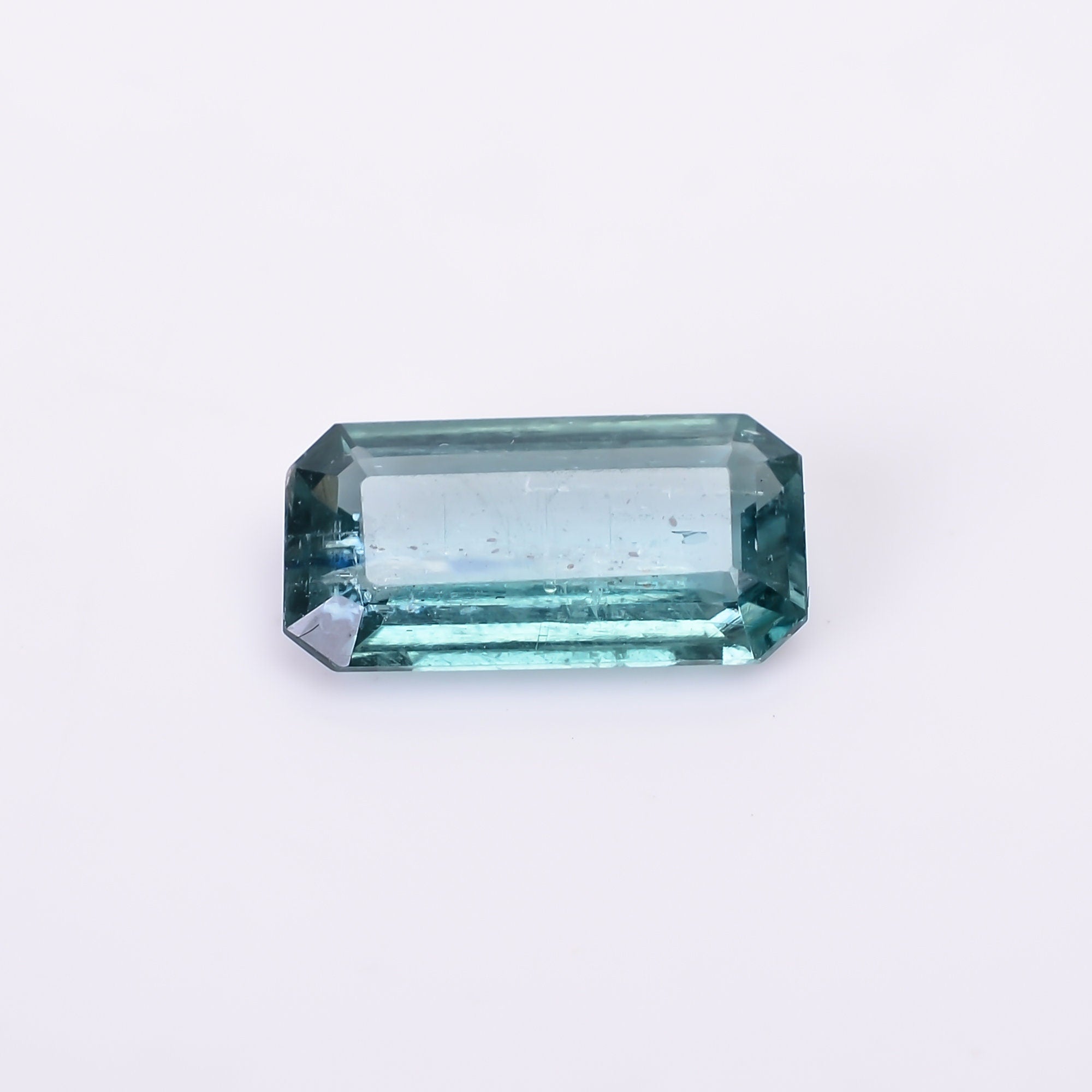 natural neon green kyanite radiant shape cut stone loose gemstone