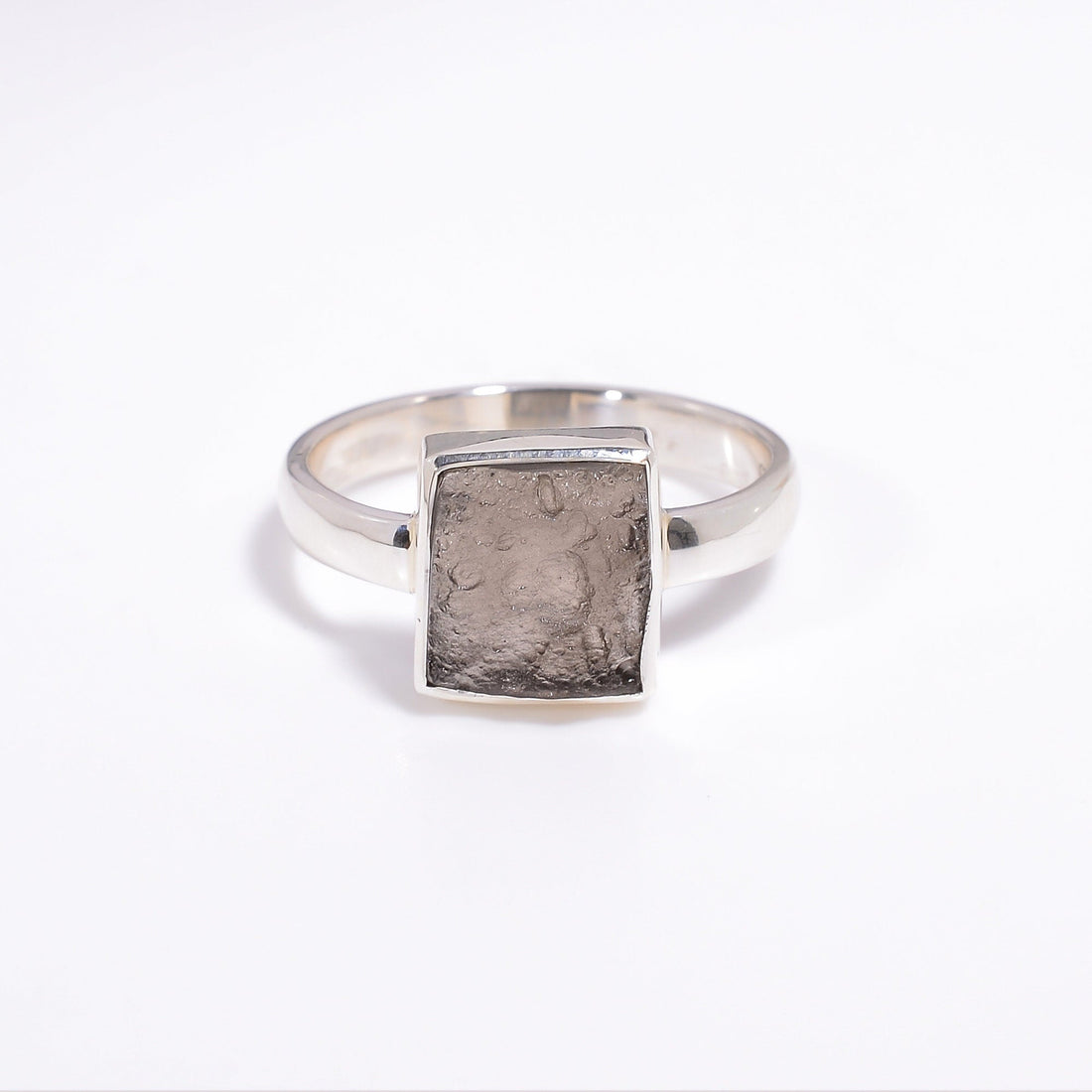 natural agni manitite rough top square shape ethnic handmade 925 sterling silver mens ring 13 75 us 6 3 gms y 7780