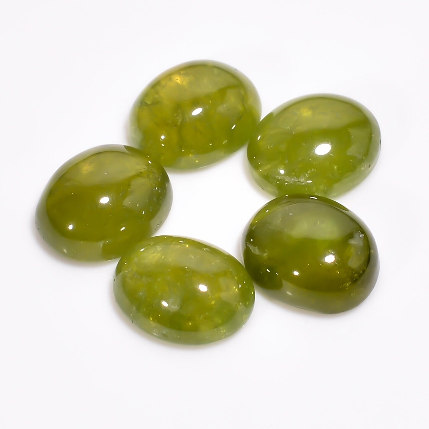 vesuvianite idocrase oval shape cabochon loose gemstone 5 pcs lot