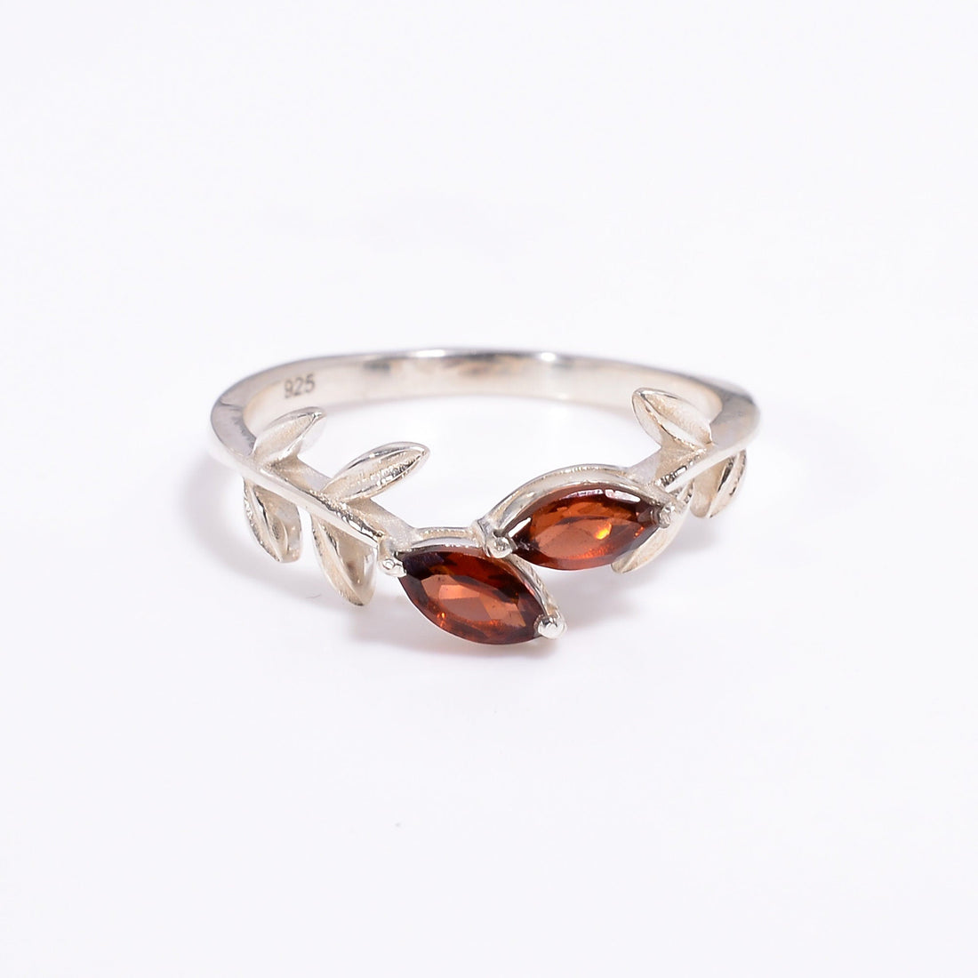 natural garnet marquise shape ethnic handmade ring 925 sterling silver ring 7 25 us 2 gms y 7787