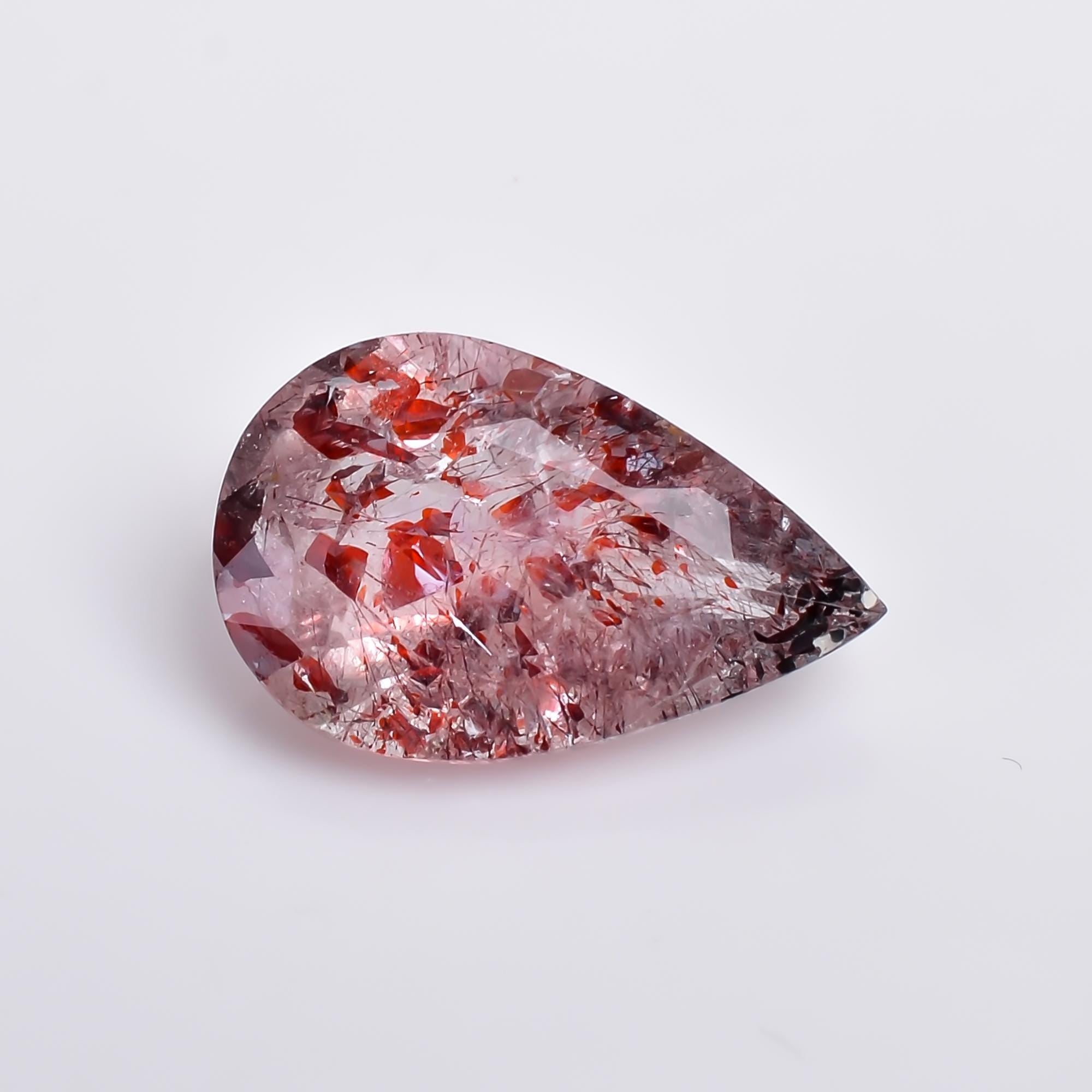natural elestial quartz pear shape cut stone loose gemstone