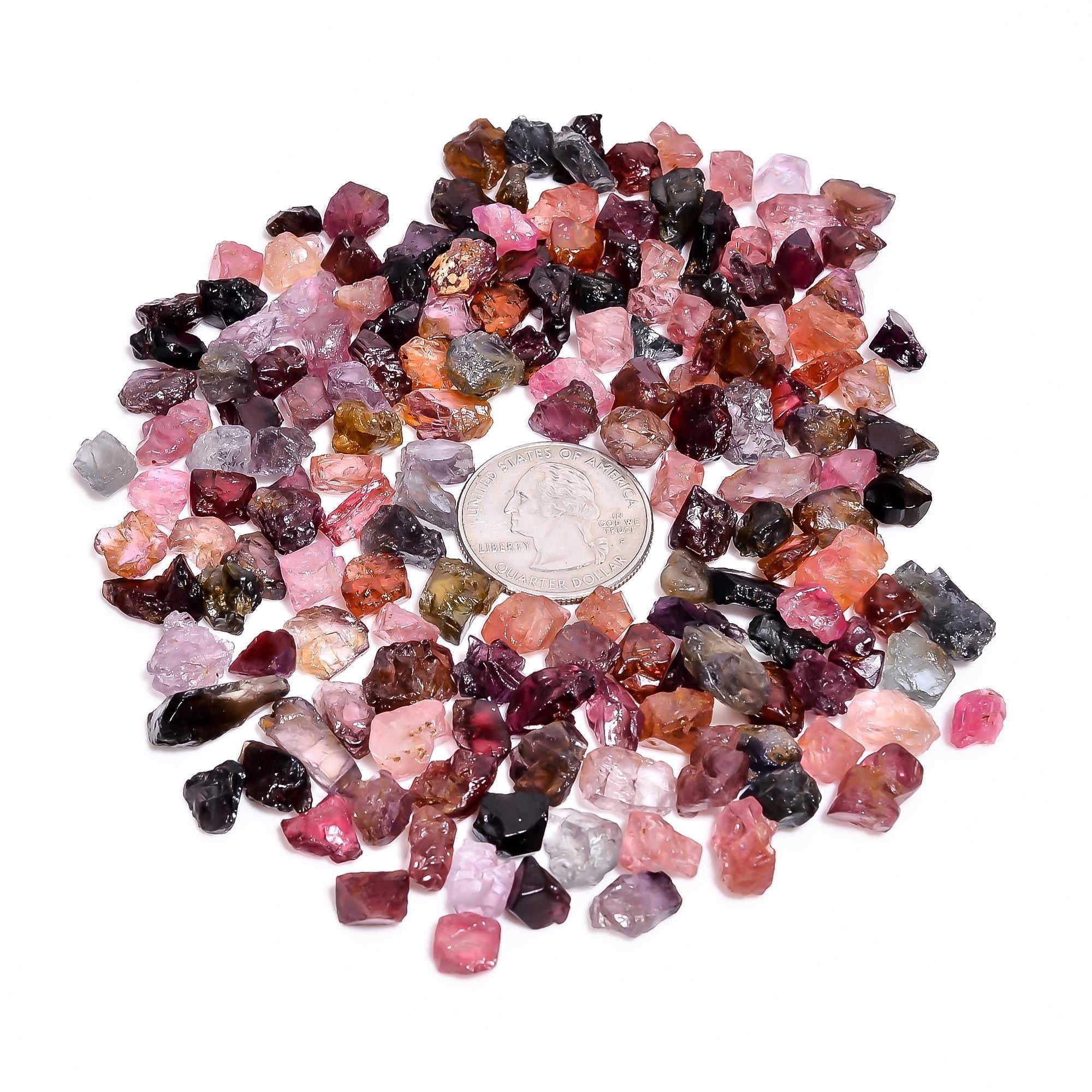 multi spinel rough loose gemstone lot