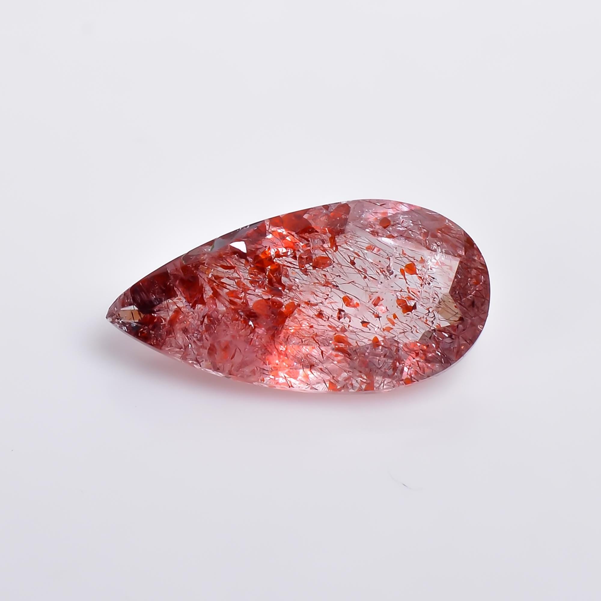 elestial quartz pear shape natural cut stone loose gemstone