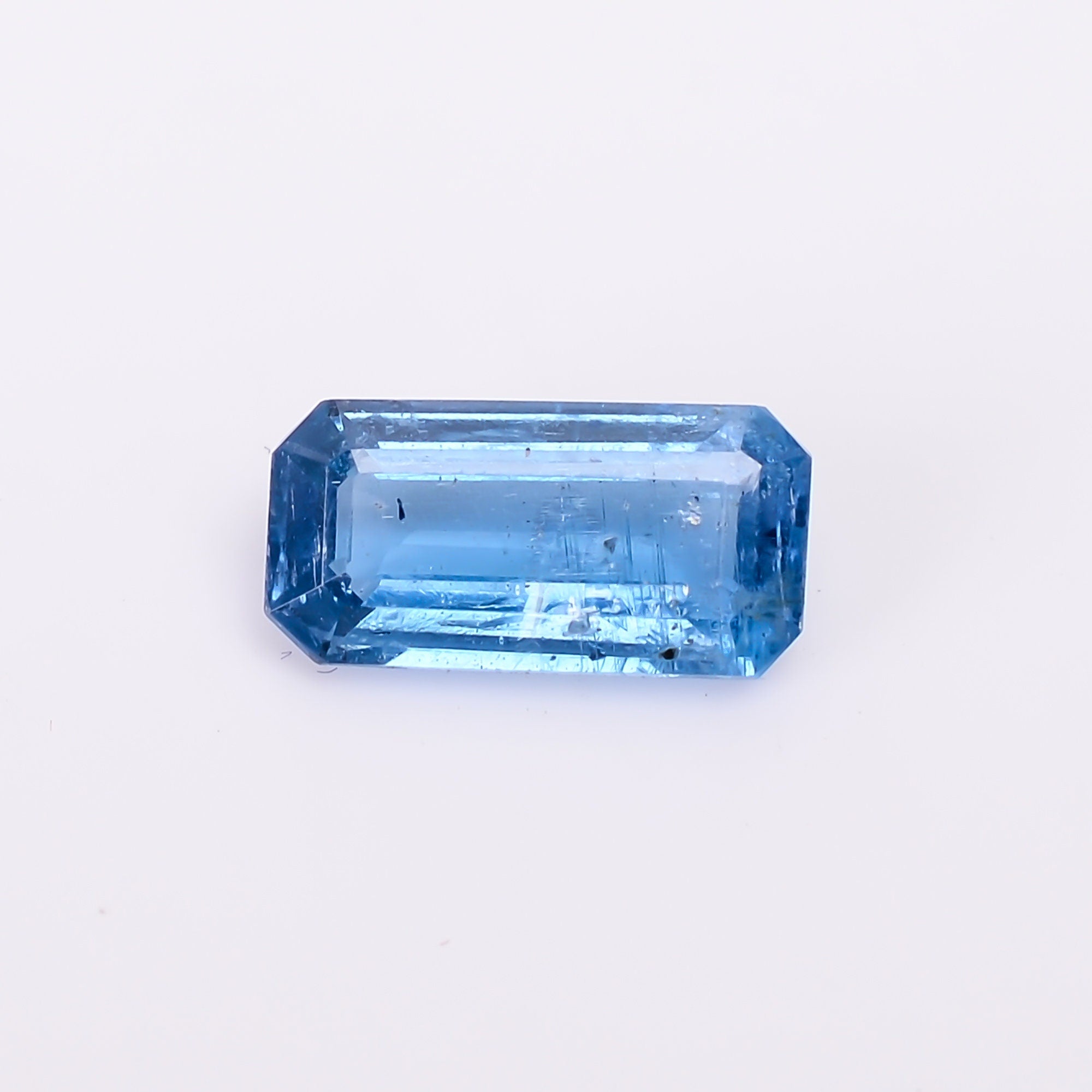 natural blue kyanite radiant shape cut stone loose gemstone