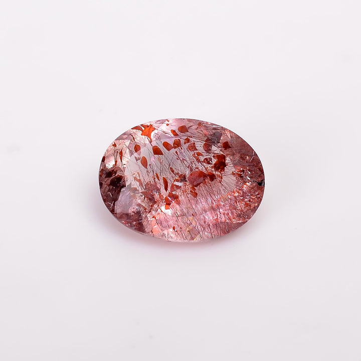 natural elestial quartz oval shape cut stone loose gemstone