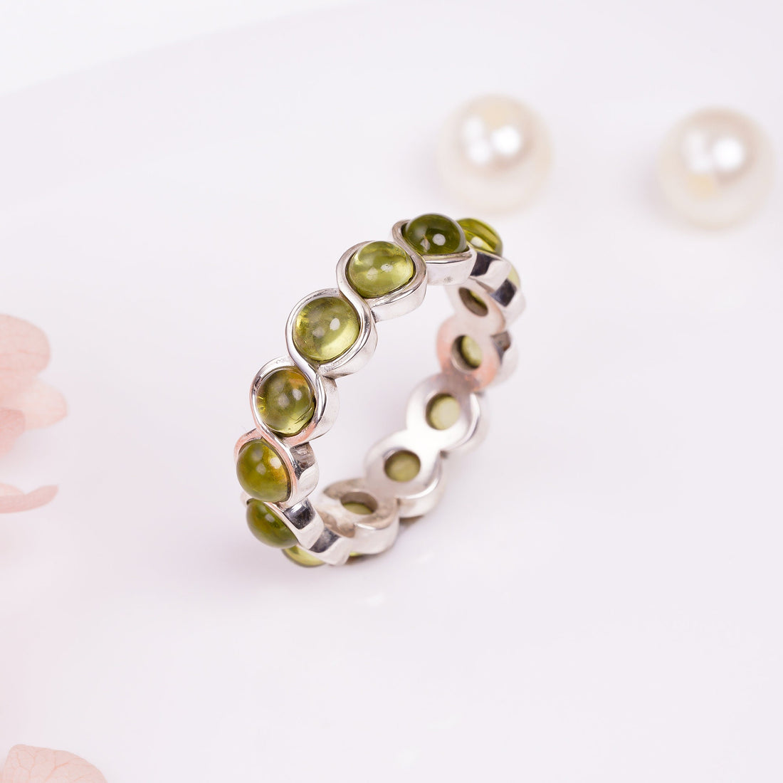 natural peridot round shape ethnic style handmade ring 925 sterling silver ring y 7788