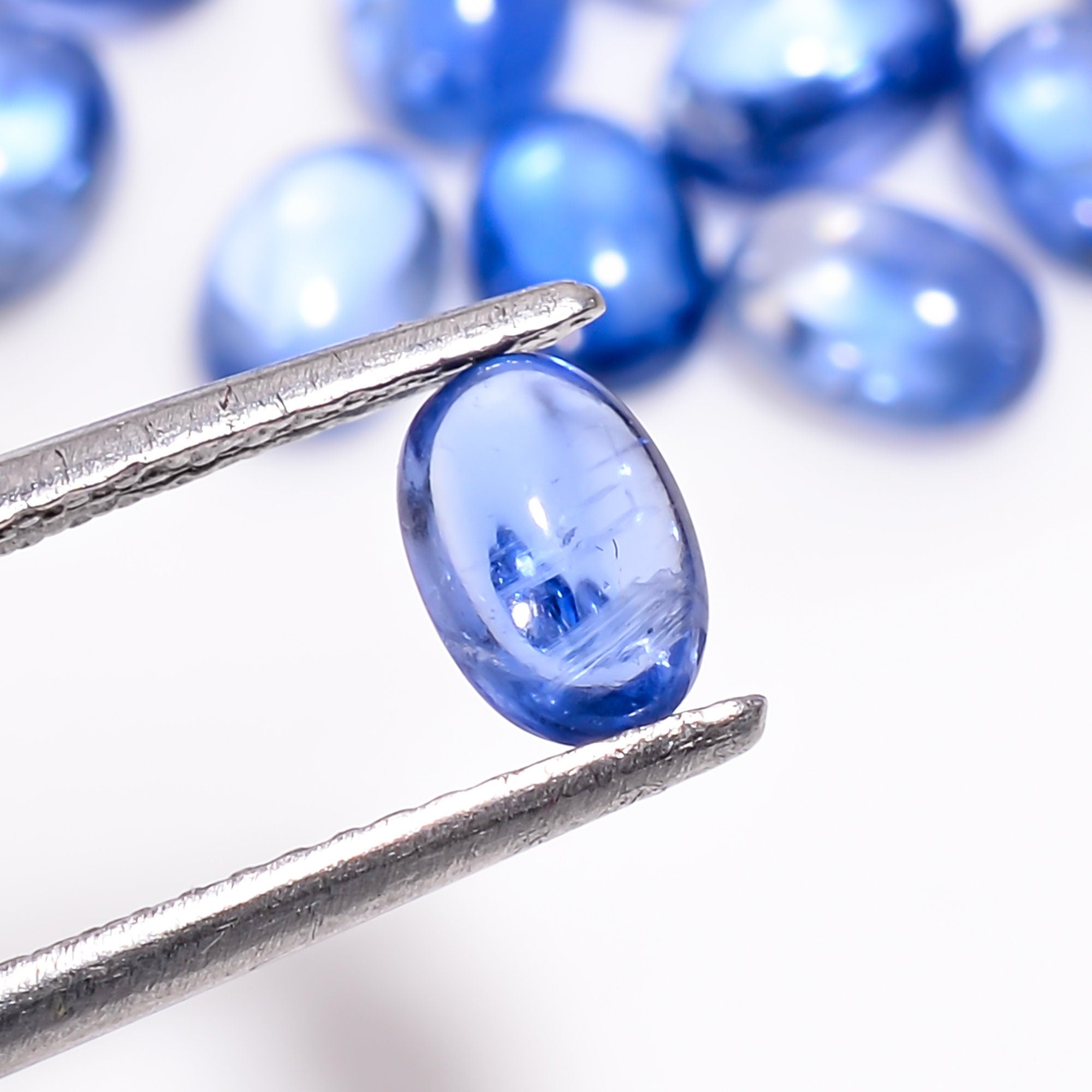 blue kyanite oval shape cabochon loose gemstone 18 pcs