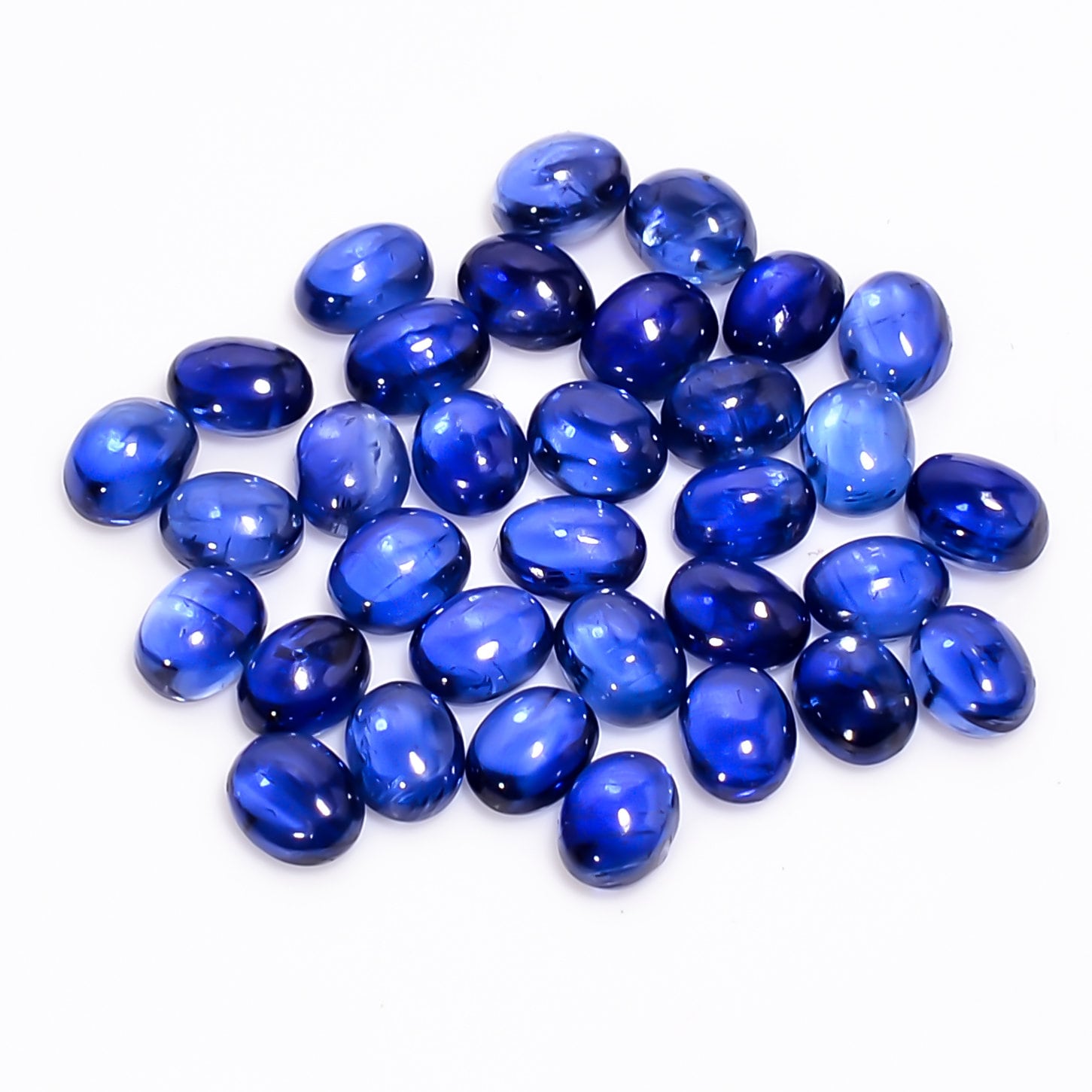 blue kyanite oval shape cabochon loose gemstone 33 pcs lot