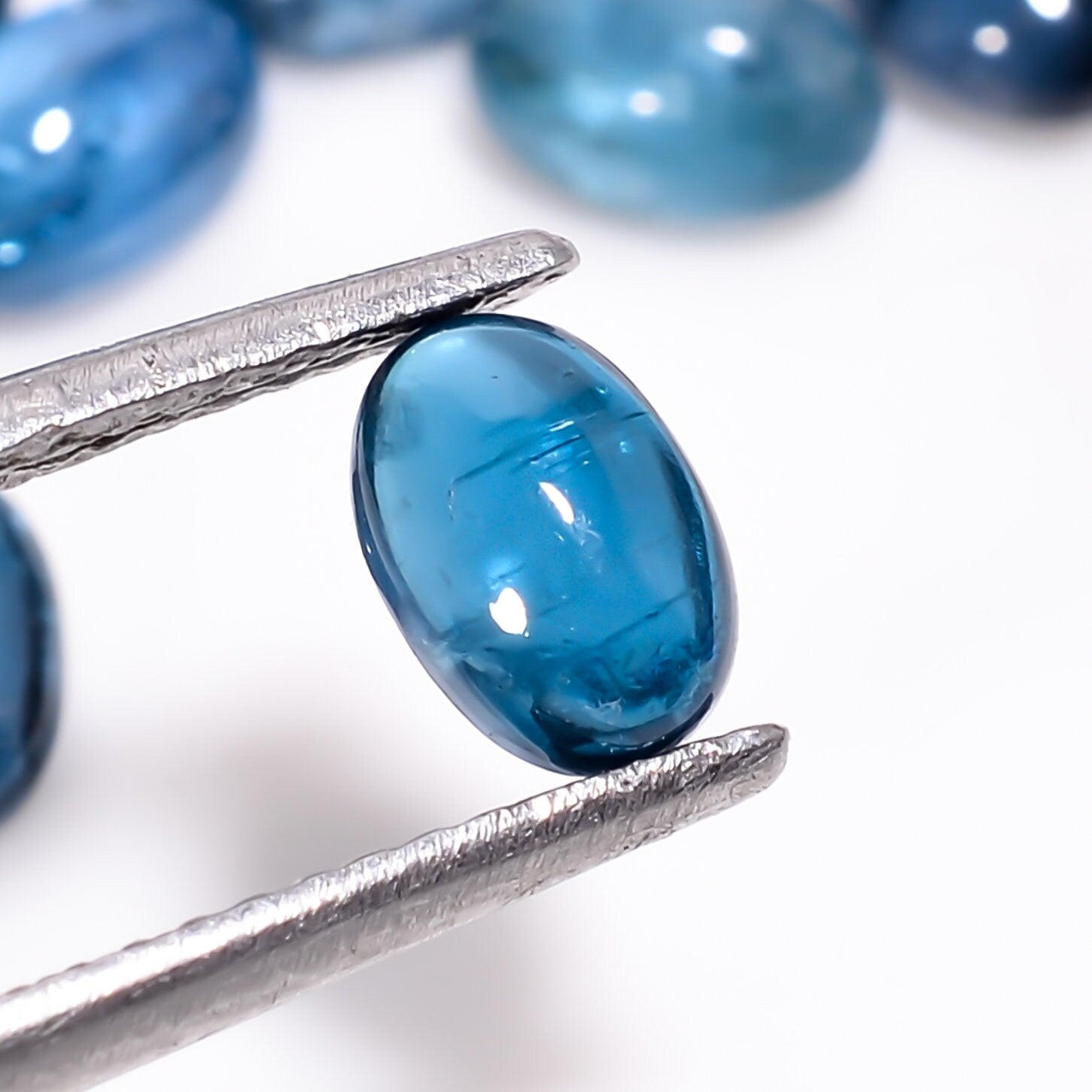 blue kyanite oval shape cabochon loose gemstone 11 pcs lot