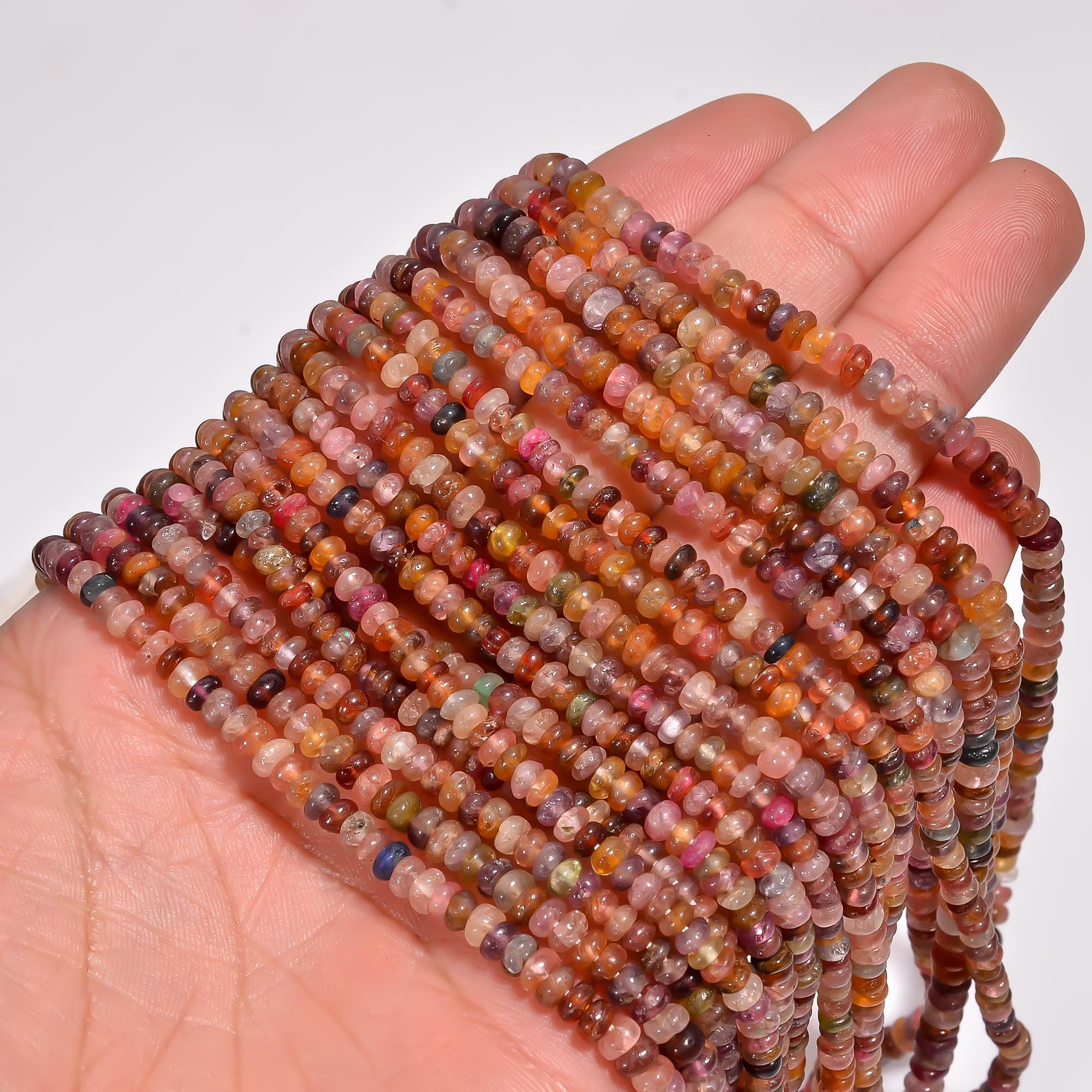 multi spinel natural gemstone rondelle shape smooth 