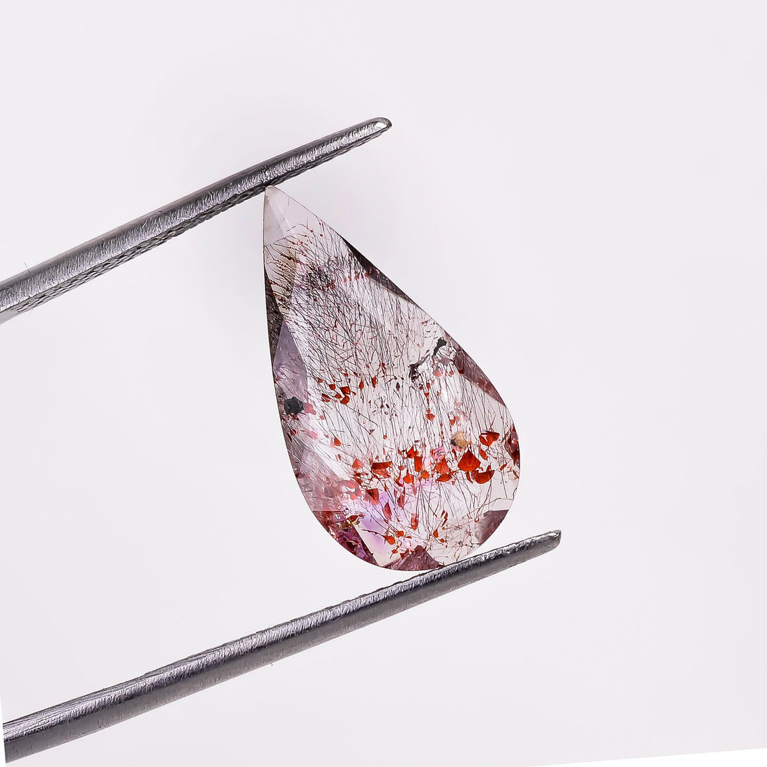 elestial quartz pear shape cut stone loose gemstone