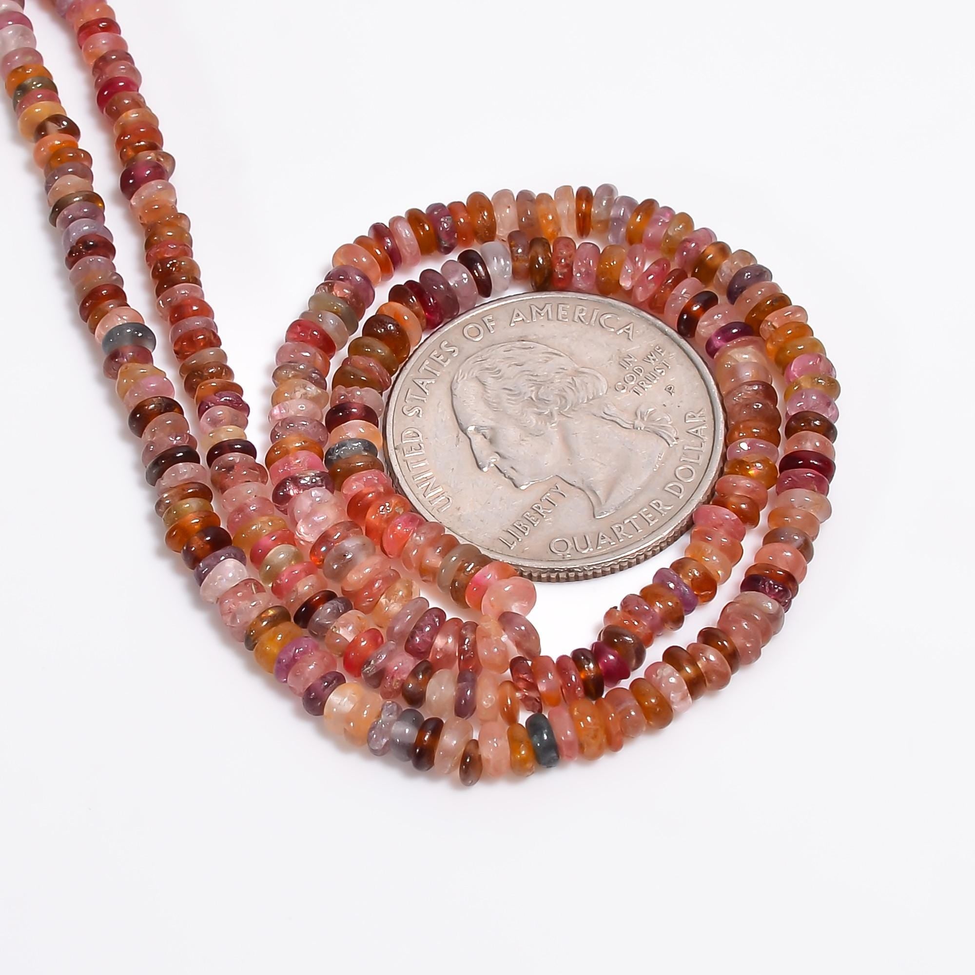multi spinel natural gemstone rondelle shape smooth 