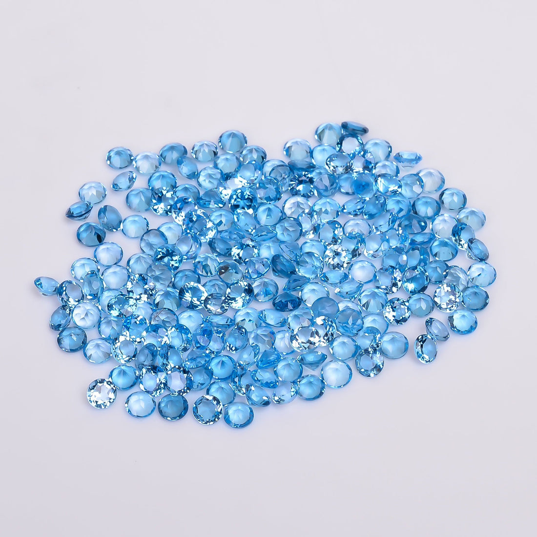 natural blue topaz round shape cut stone loose gemstone lot