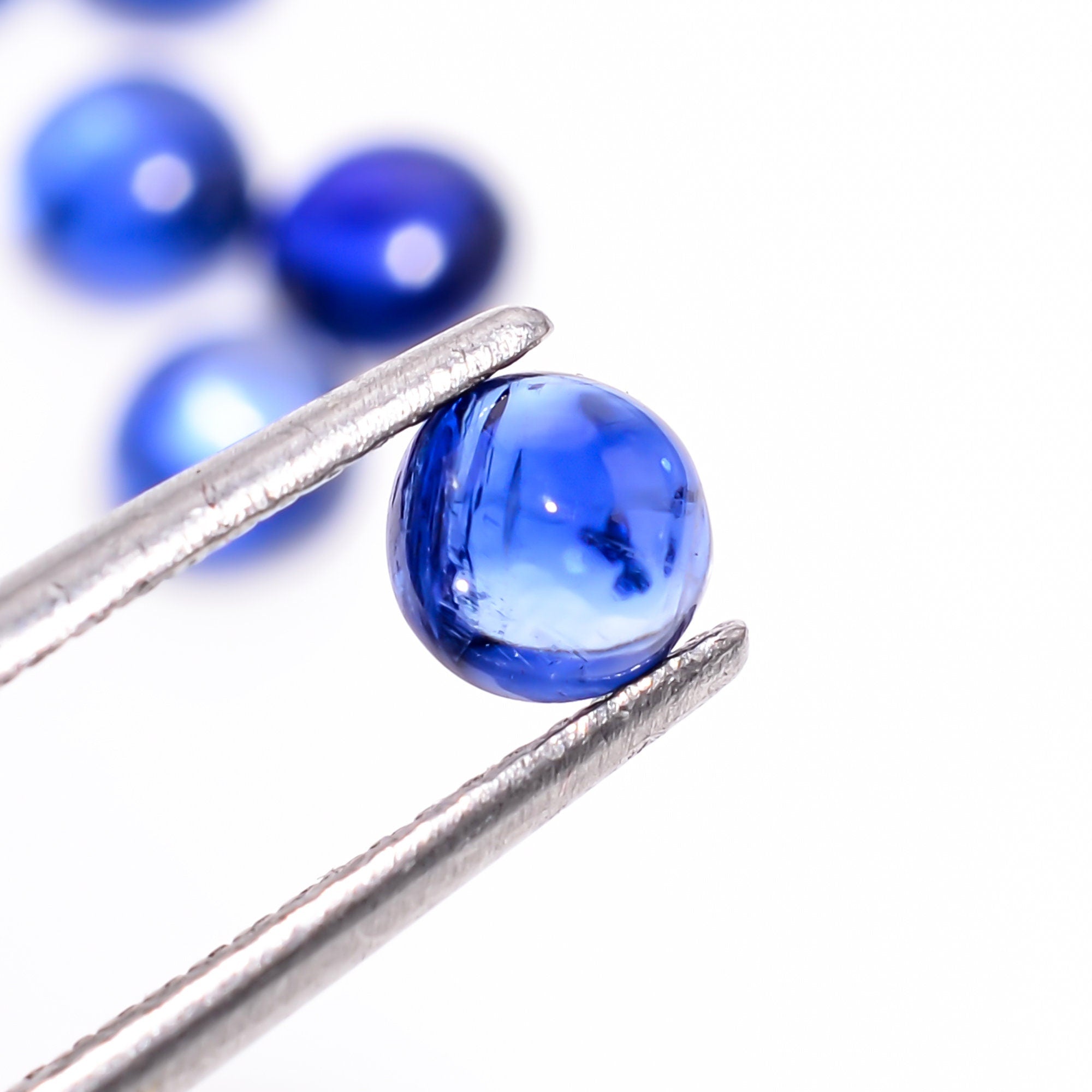 blue kyanite round shape cabochon loose gemstone 8 pcs