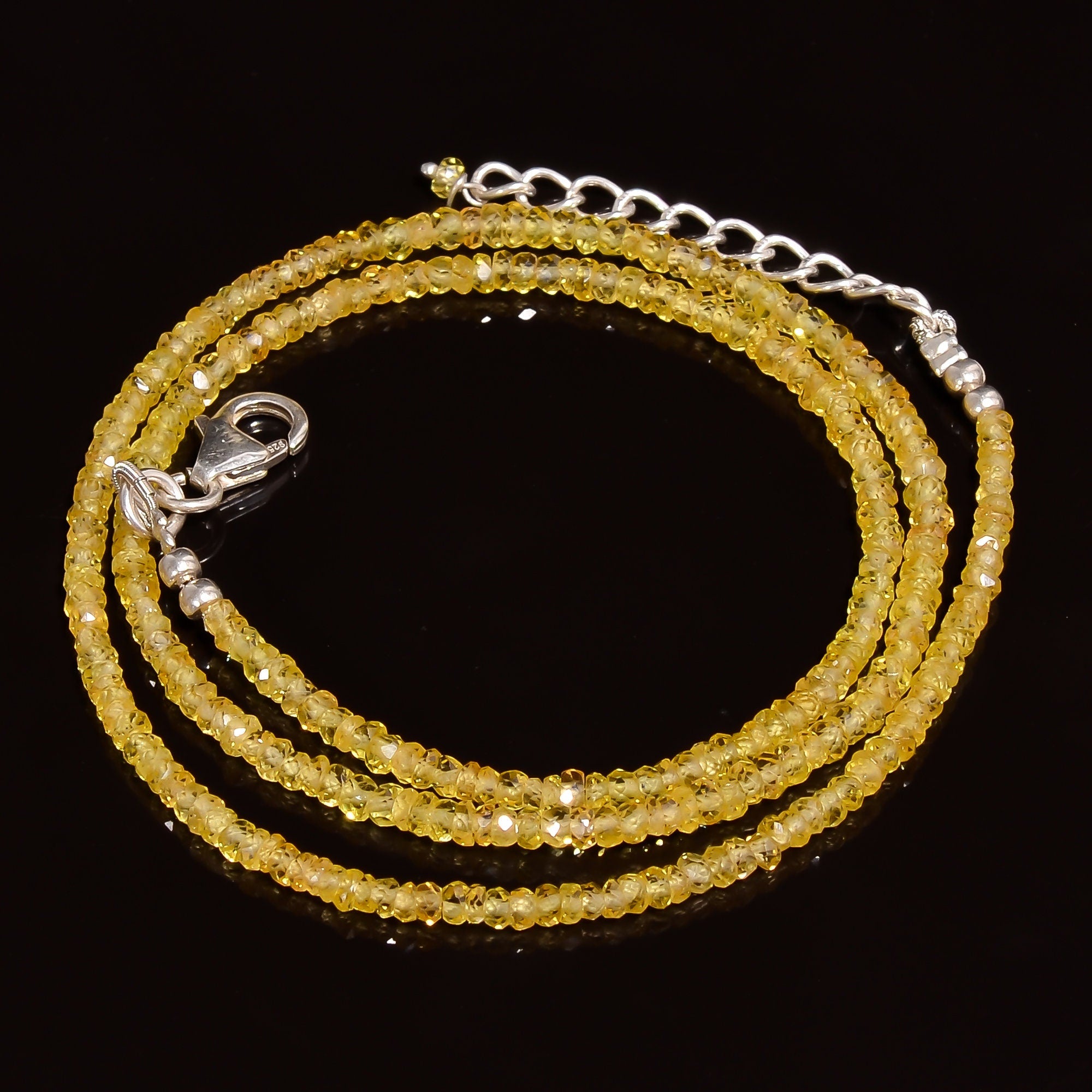 sapphire natural gemstone rondelle shape faceted beads necklace