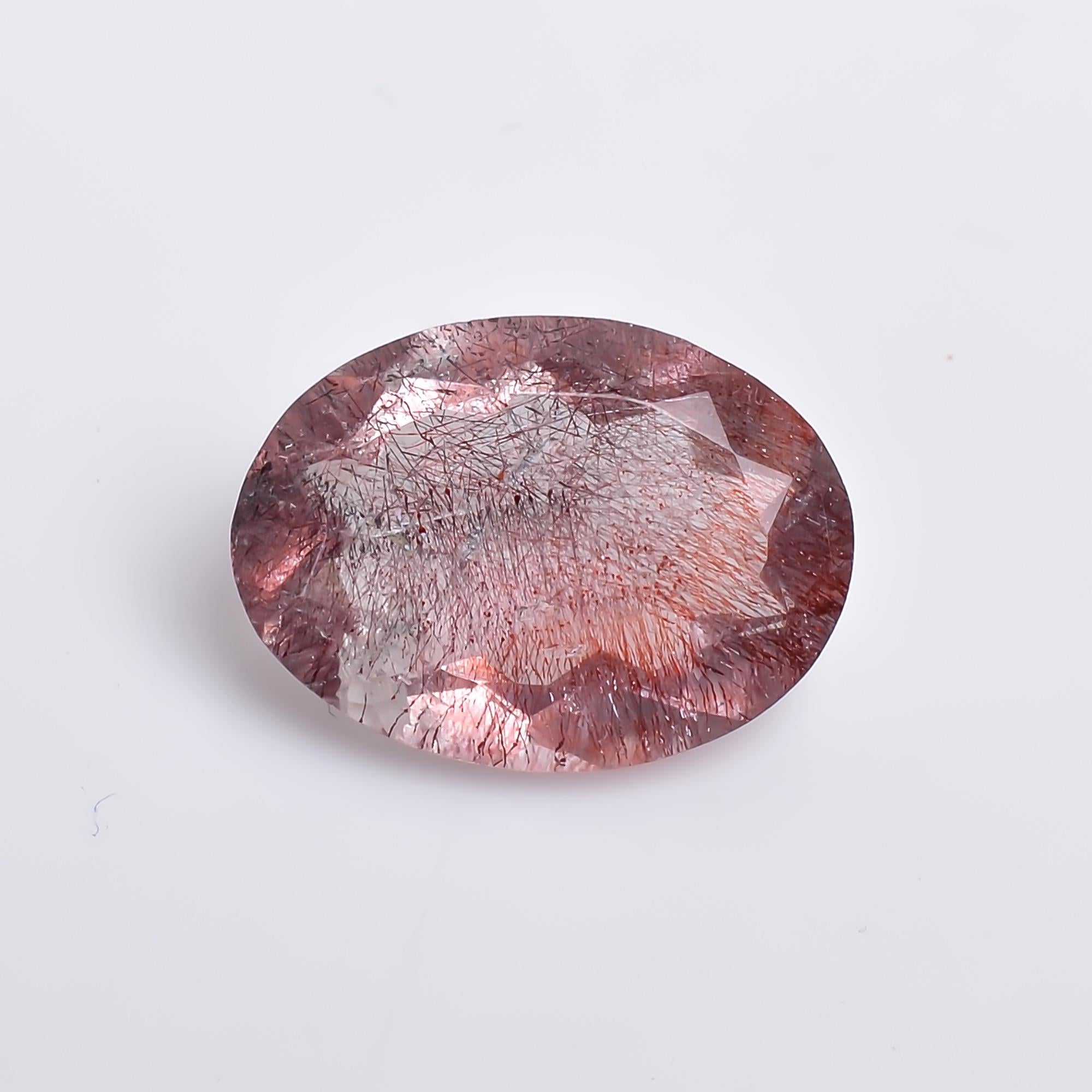 natural elestial quartz oval shape cut stone loose gemstone