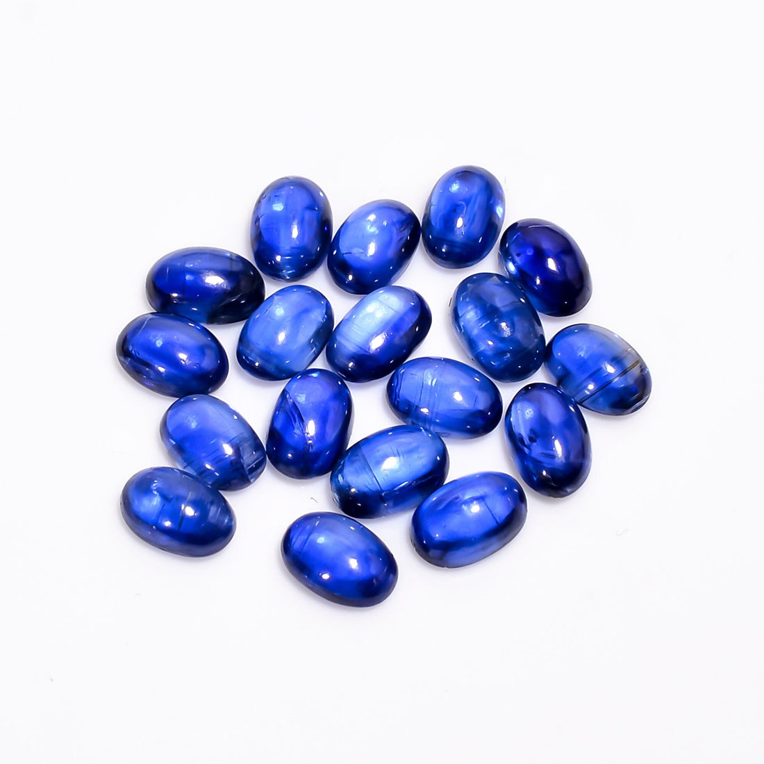 blue kyanite oval shape cabochon loose gemstone 18 pcs