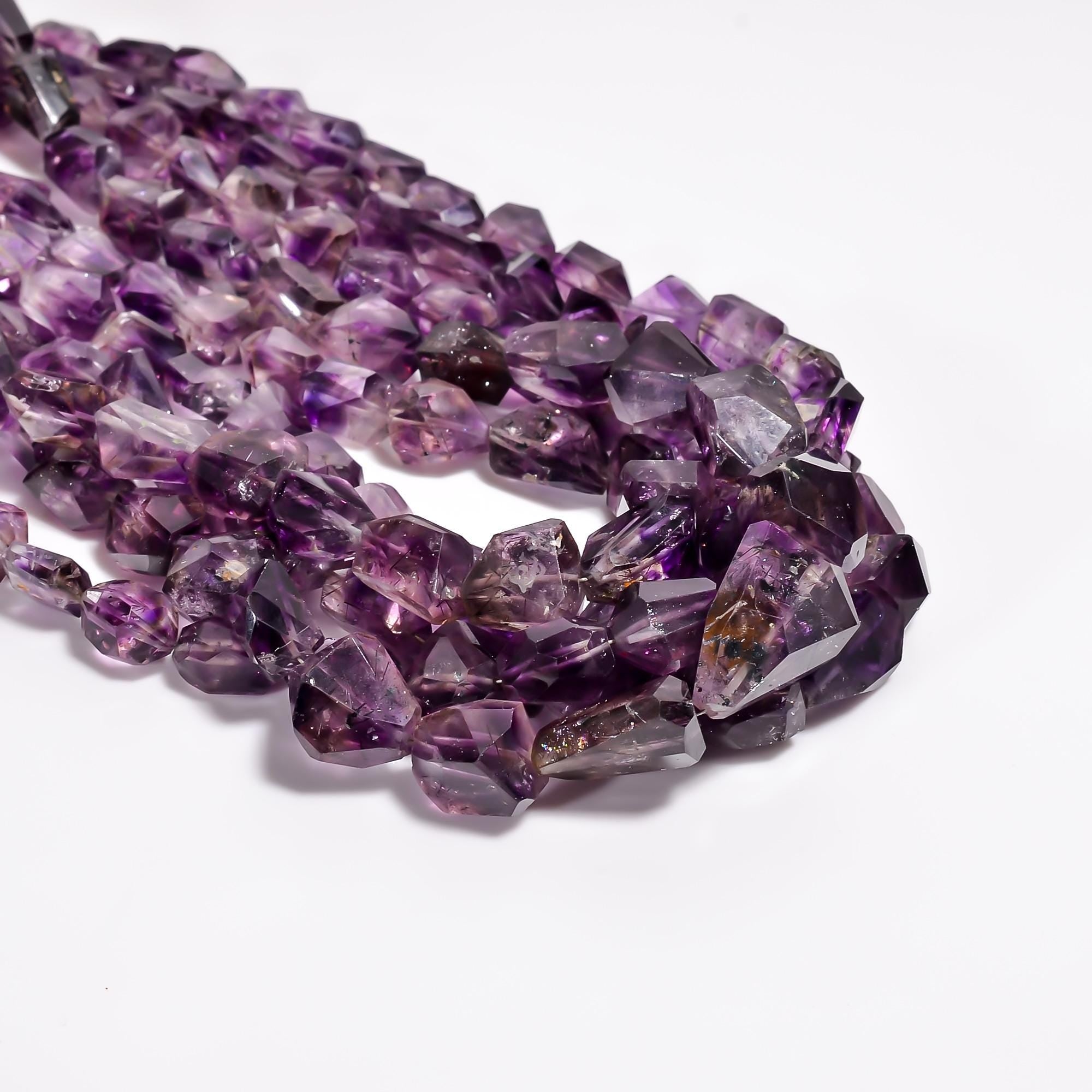 elestial amethyst natural gemstone tumbled shape faceted 