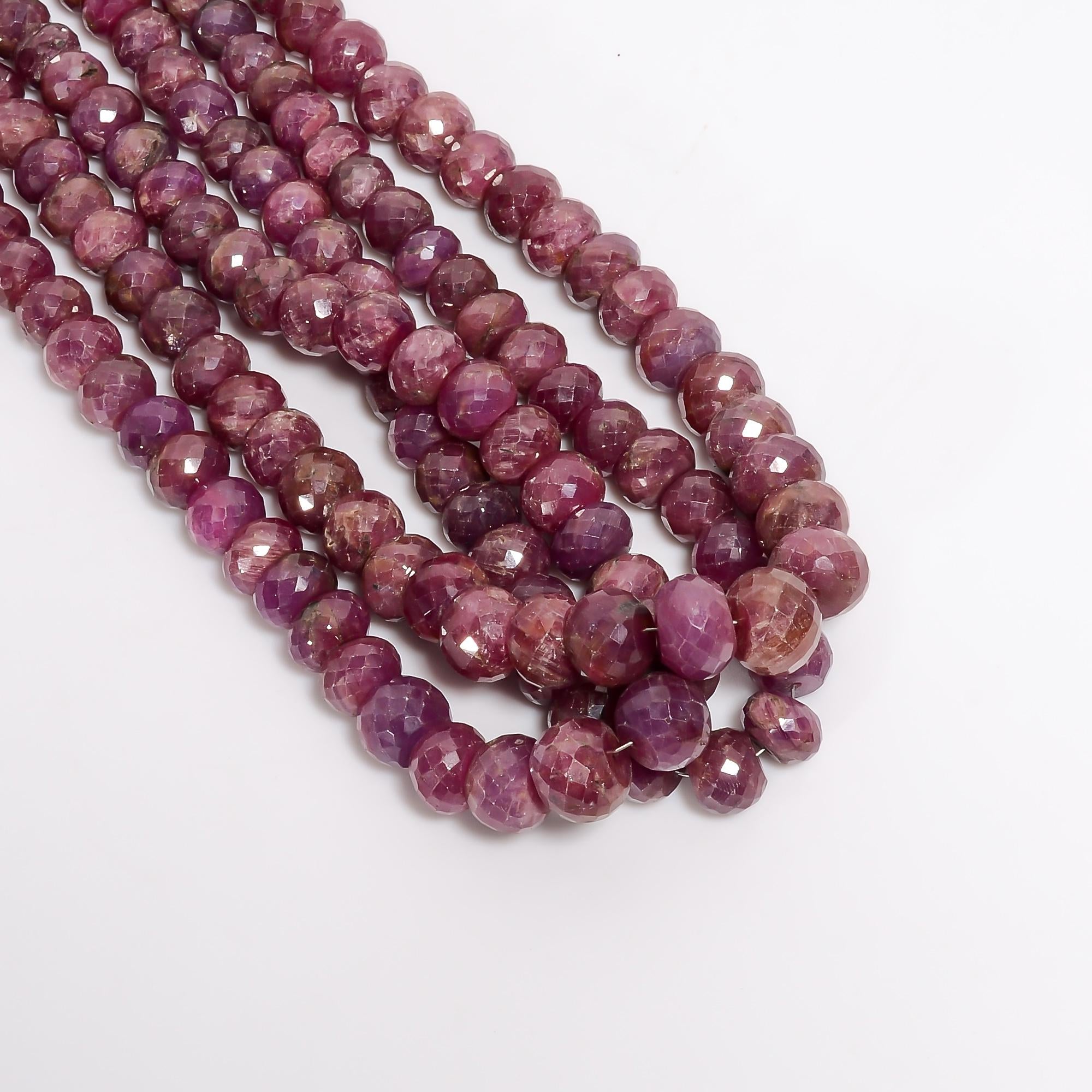 ruby natural gemstone rondelle shape faceted 