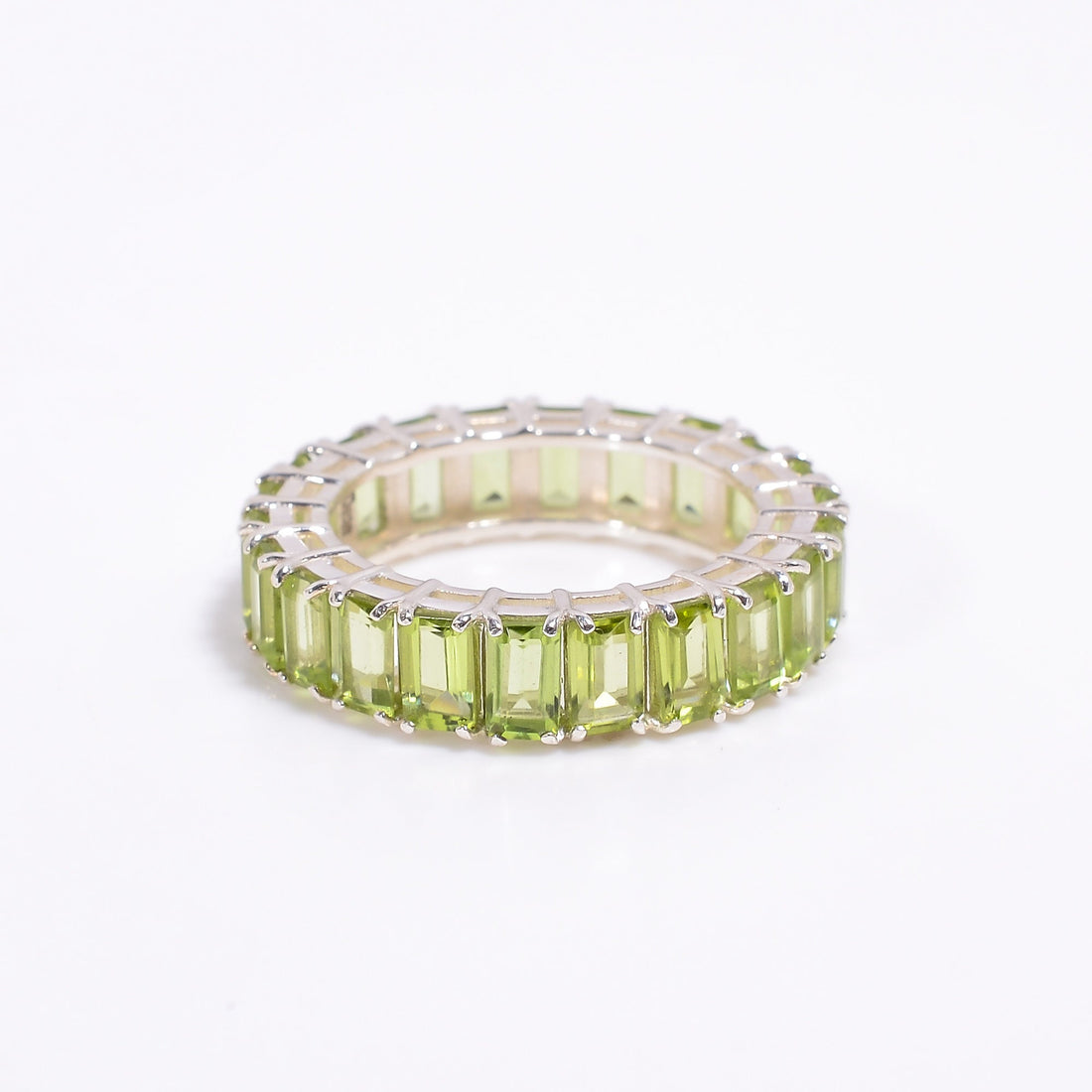 natural peridot radiant shape ethnic handmade 925 sterling silver ring 8 us 4 7 gms y 7775