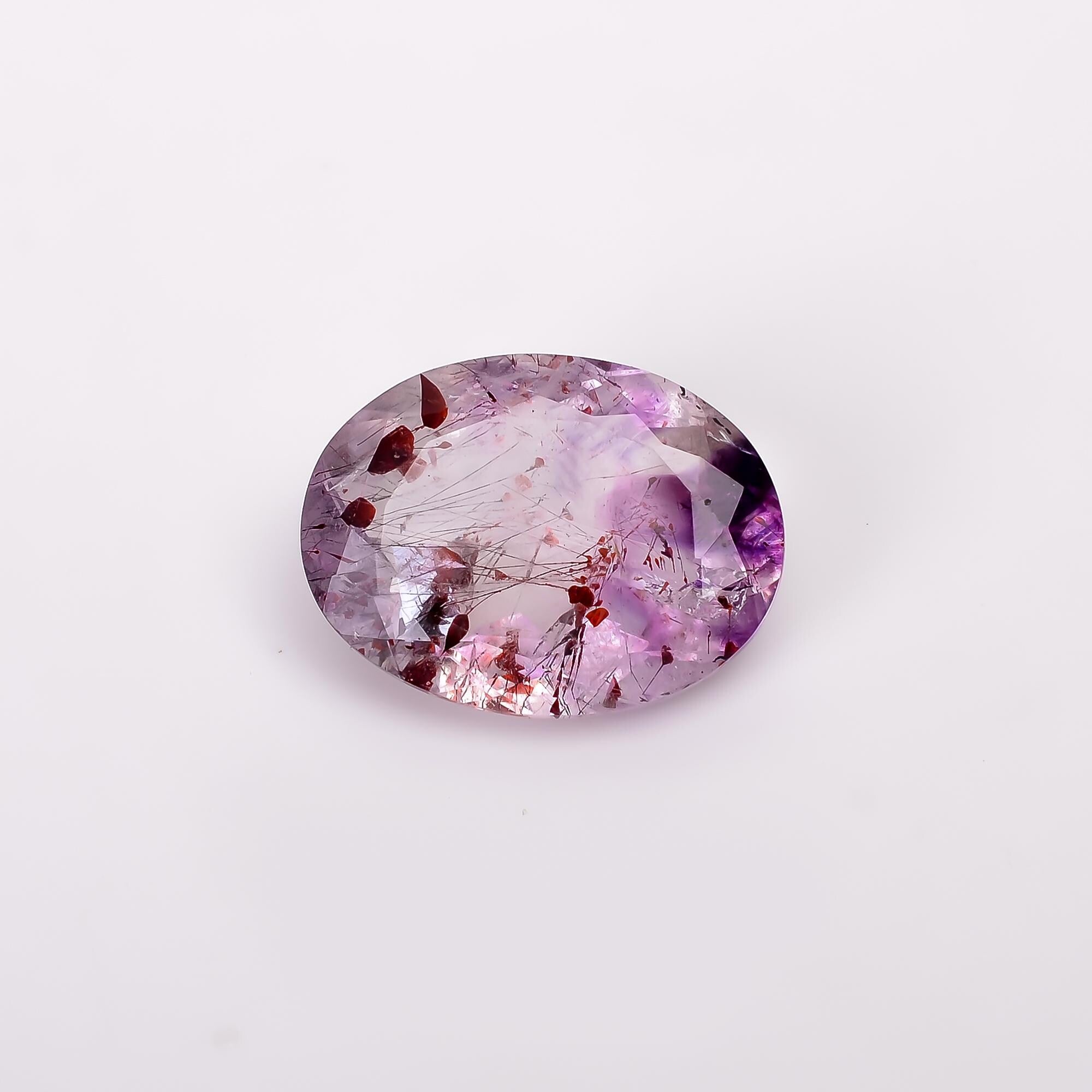 natural elestial quartz oval shape cut stone loose gemstone