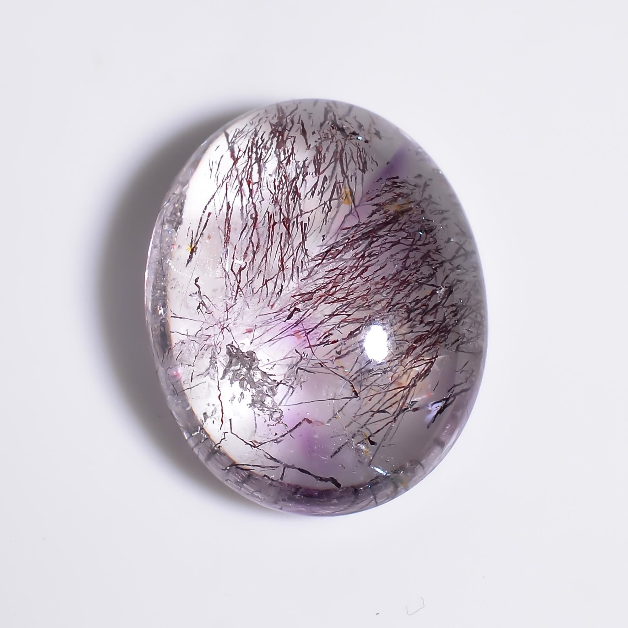 elestial quartz natural oval shape cabochon loose gemstone