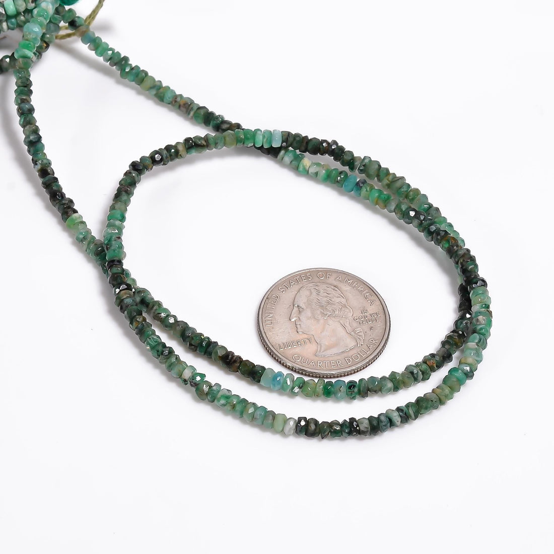 emerald natural gemstone rondelle shape faceted 