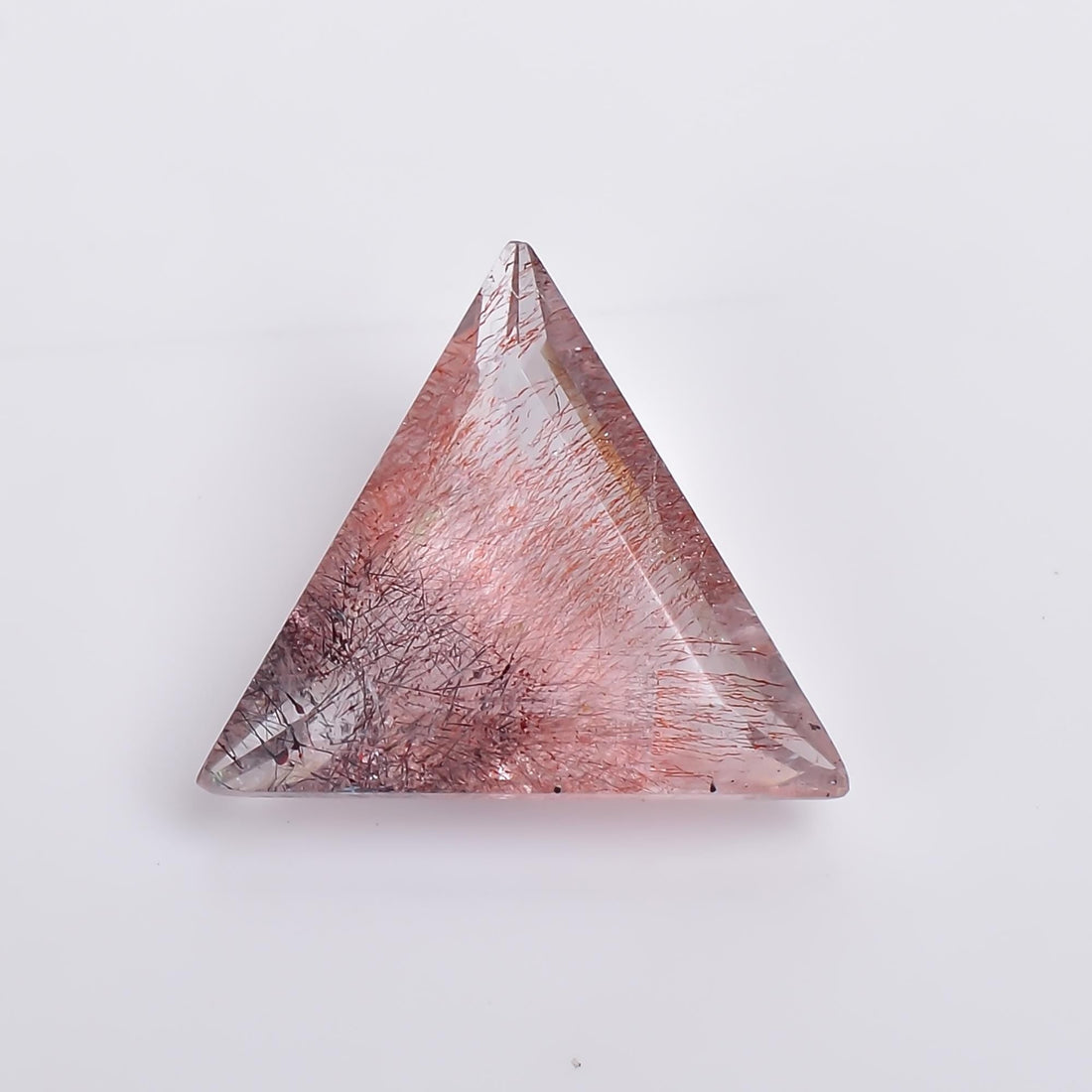 natural elestial quartz triangle shape cut stone loose gemstone