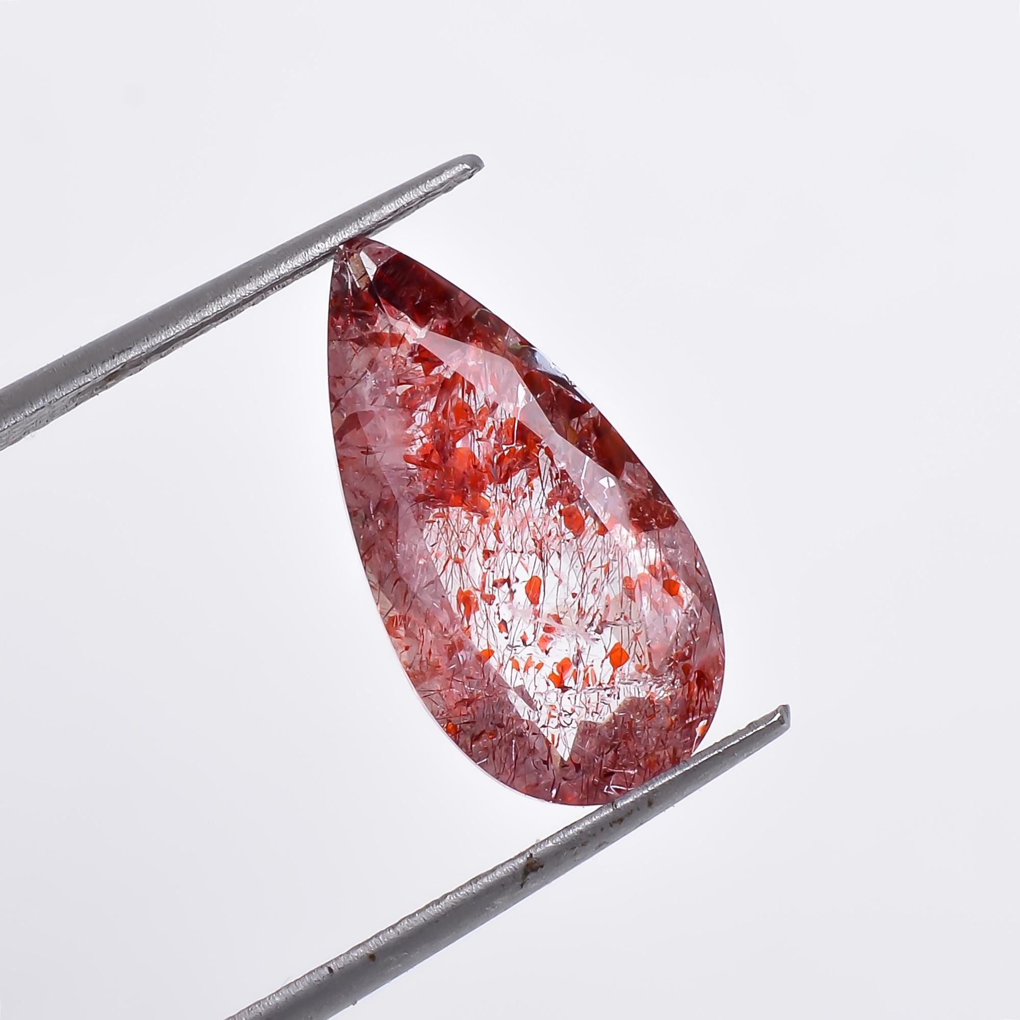 elestial quartz pear shape natural cut stone loose gemstone