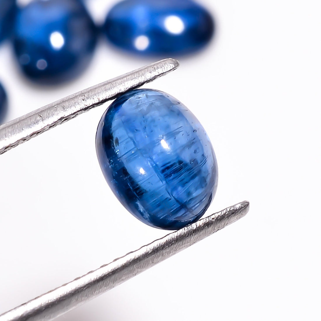 blue kyanite oval shape cabochon loose gemstone 8 pcs lot