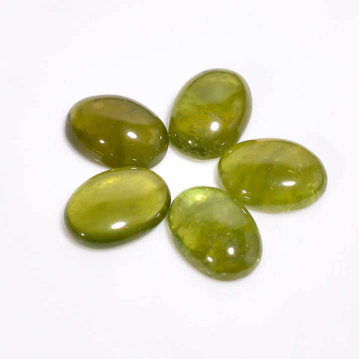 vesuvianite oval shape cabochon loose gemstone 5 pcs lot