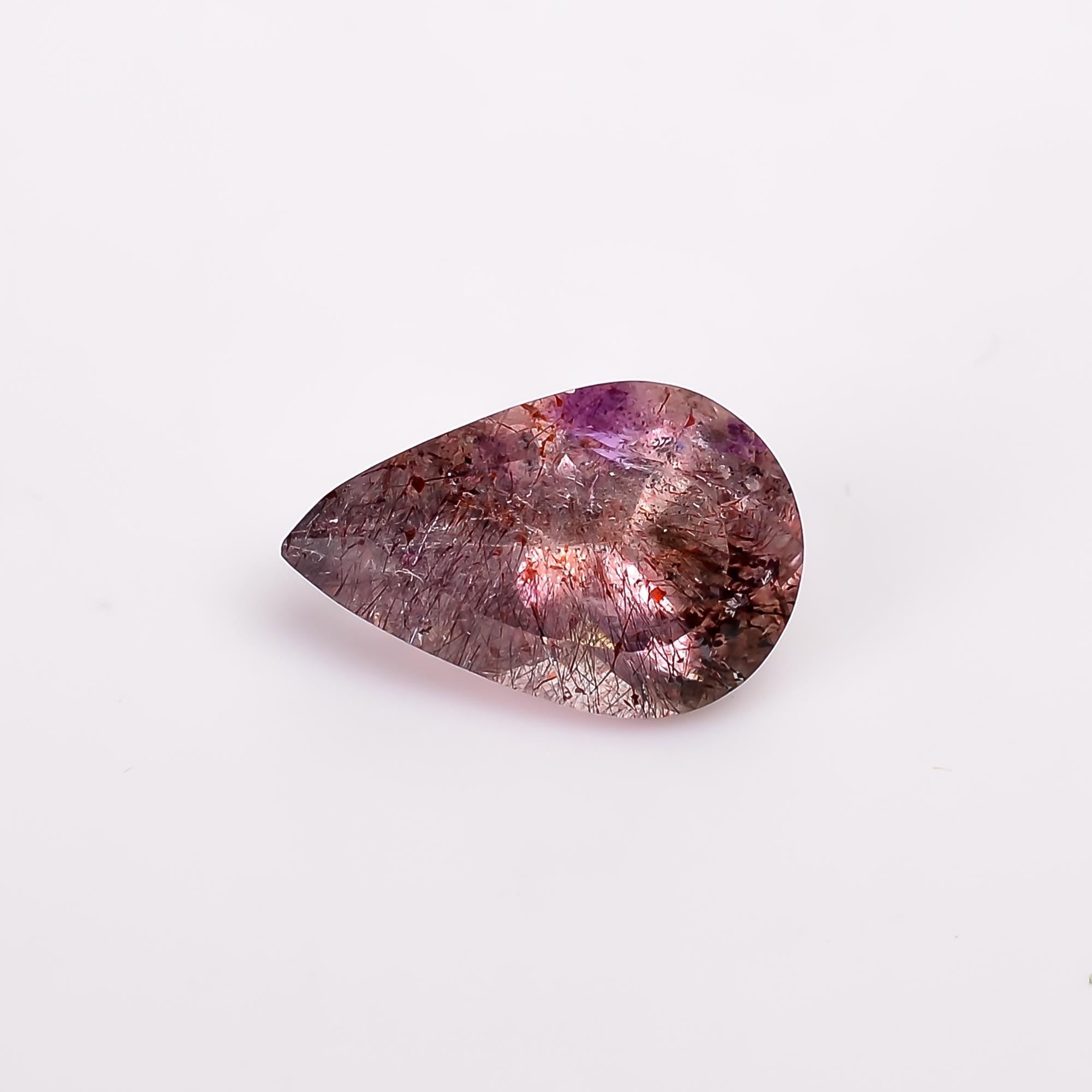 natural elestial quartz pear shape cut stone loose gemstone