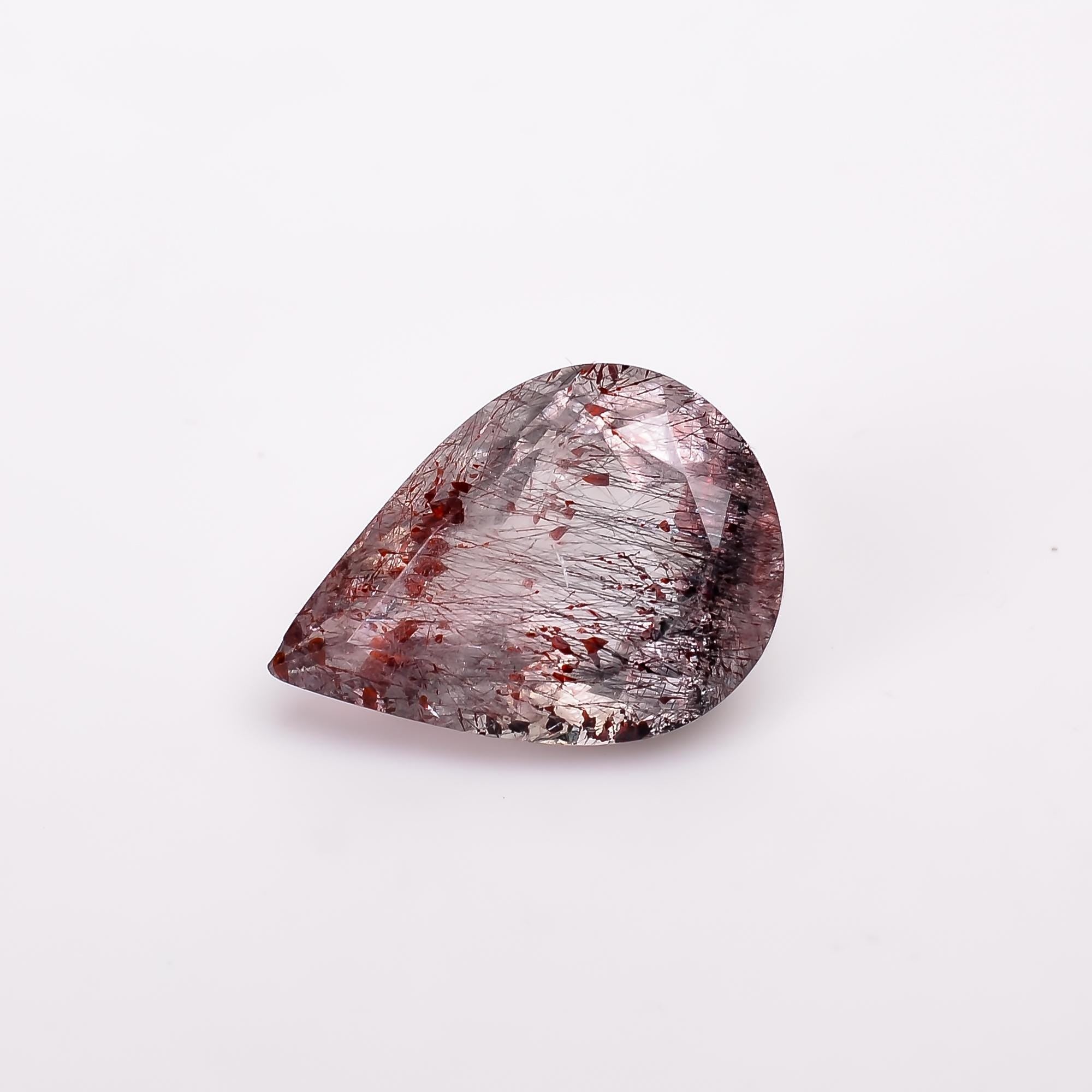 elestial quartz natural pear shape cut stone loose gemstone