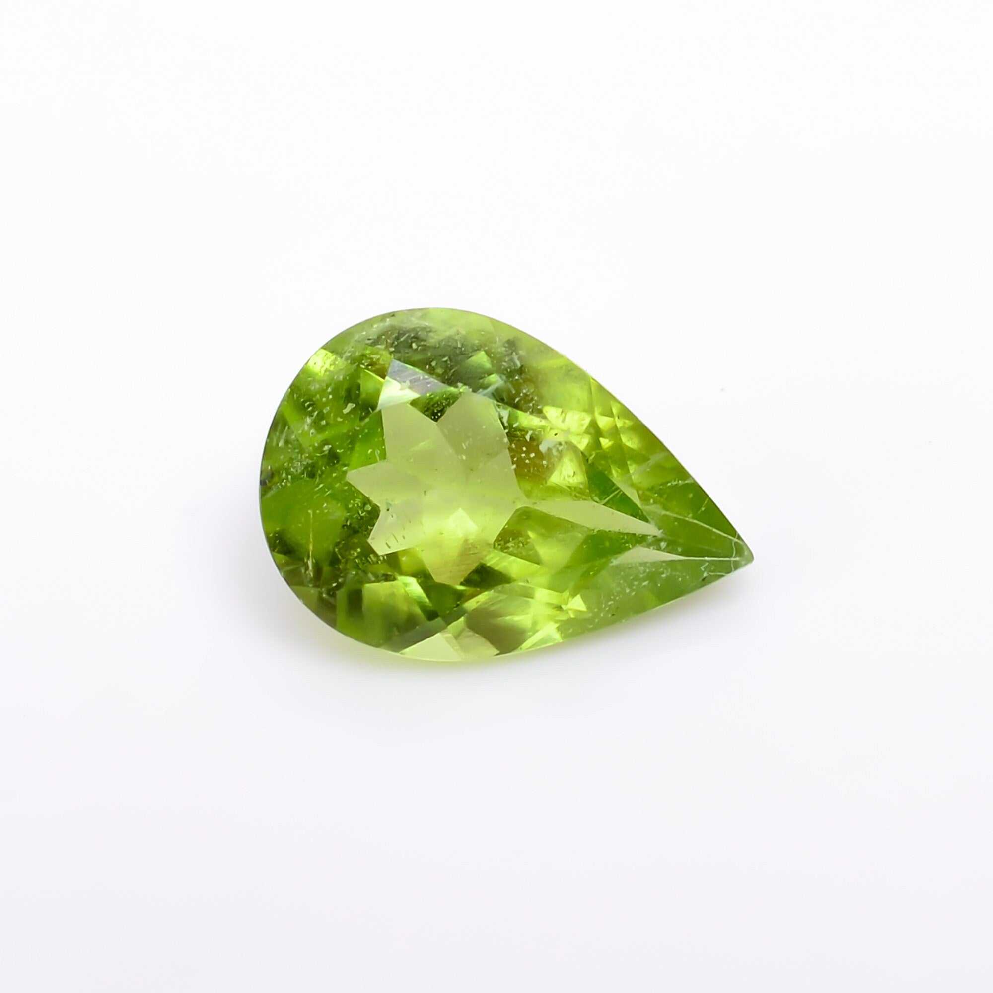 peridot natural pear shape cut stone loose gemstone