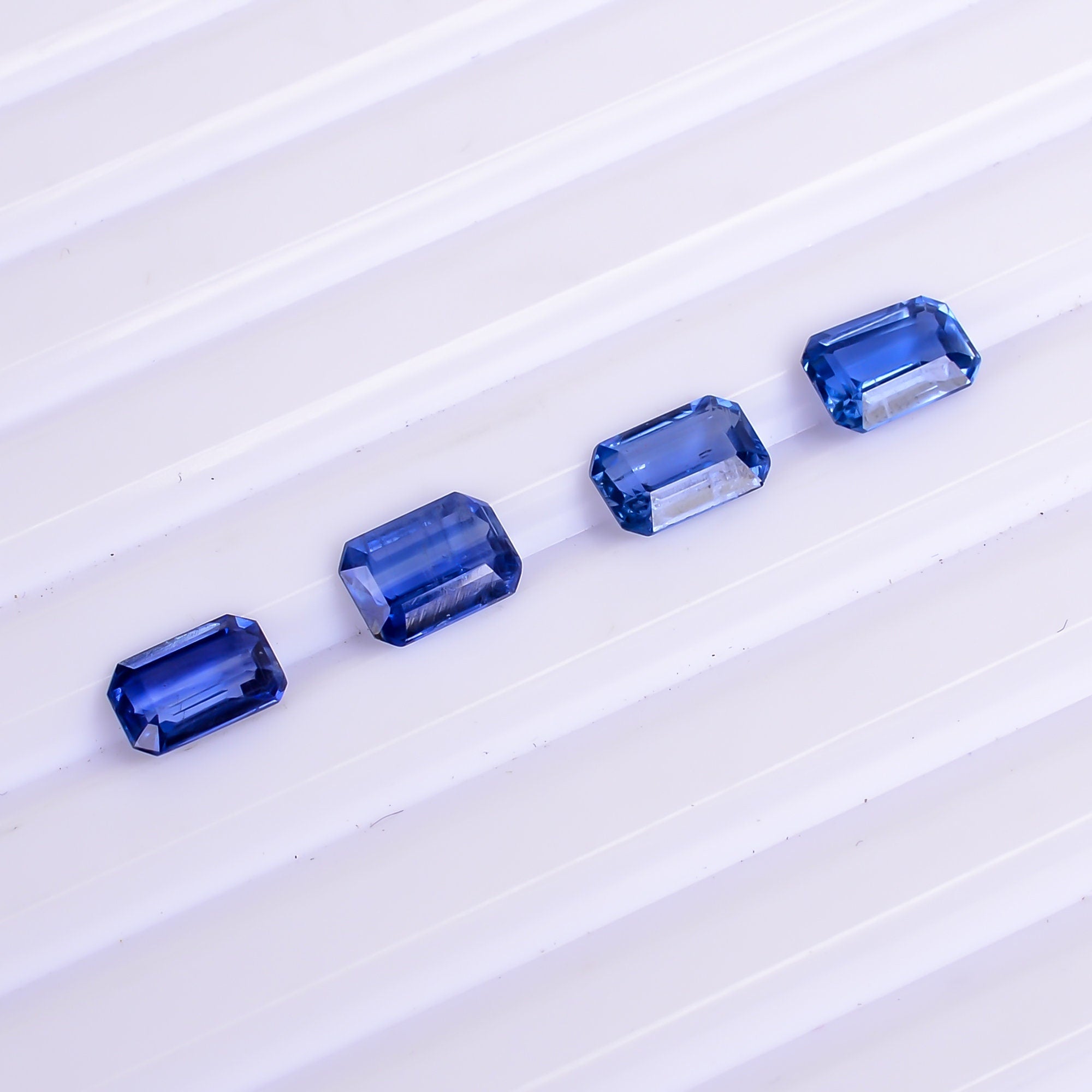 blue kyanite radiant shape cut stone loose gemstone 4 pcs