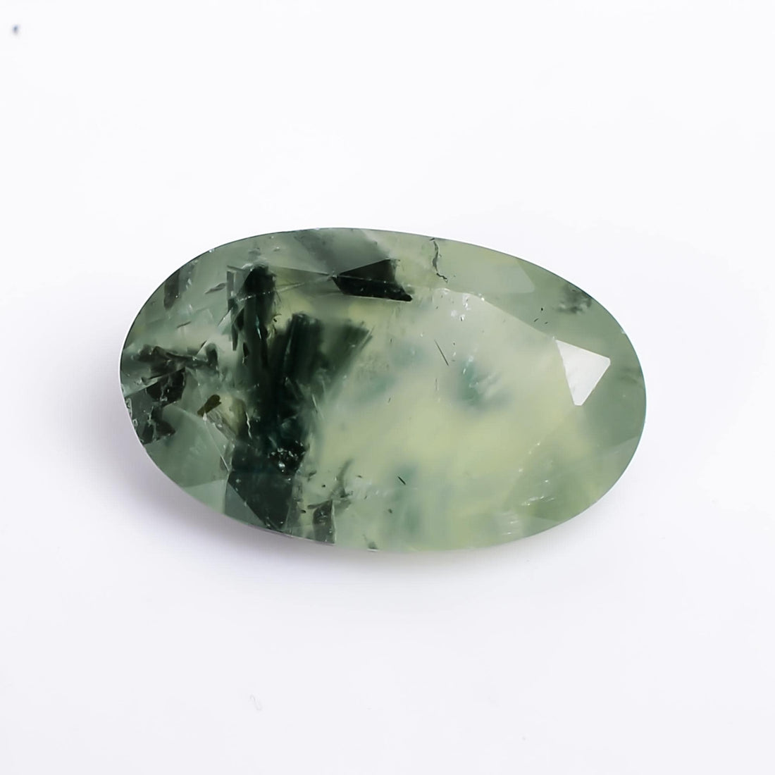 prehnite with epidote natural oval shape cut stone loose gemstone