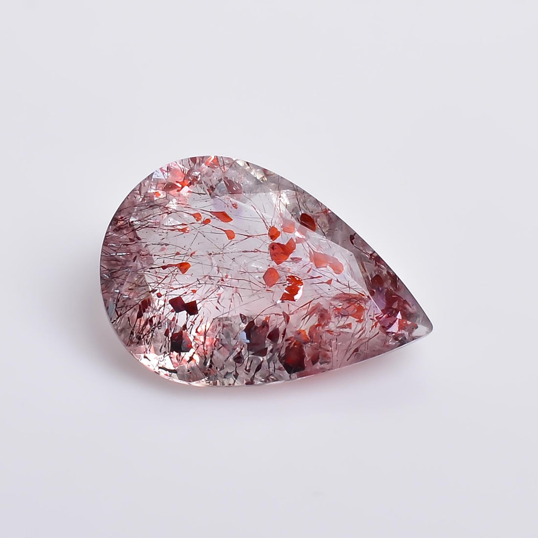 elestial quartz pear shape natural cut stone loose gemstone