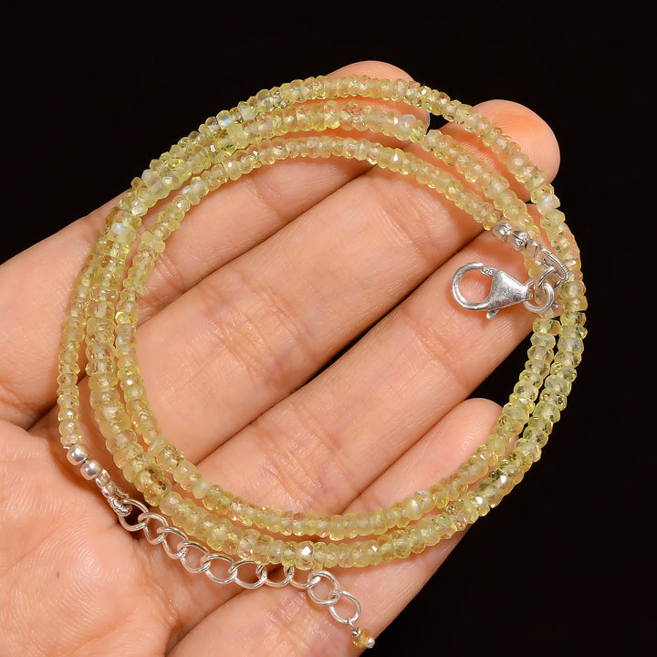 sapphire natural gemstone rondelle shape faceted beads necklace