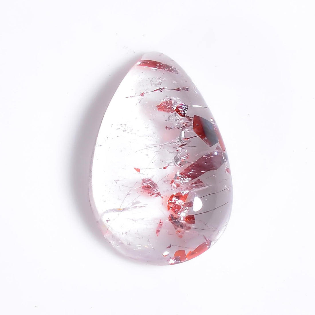 elestial quartz natural pear shape cabochon loose gemstone