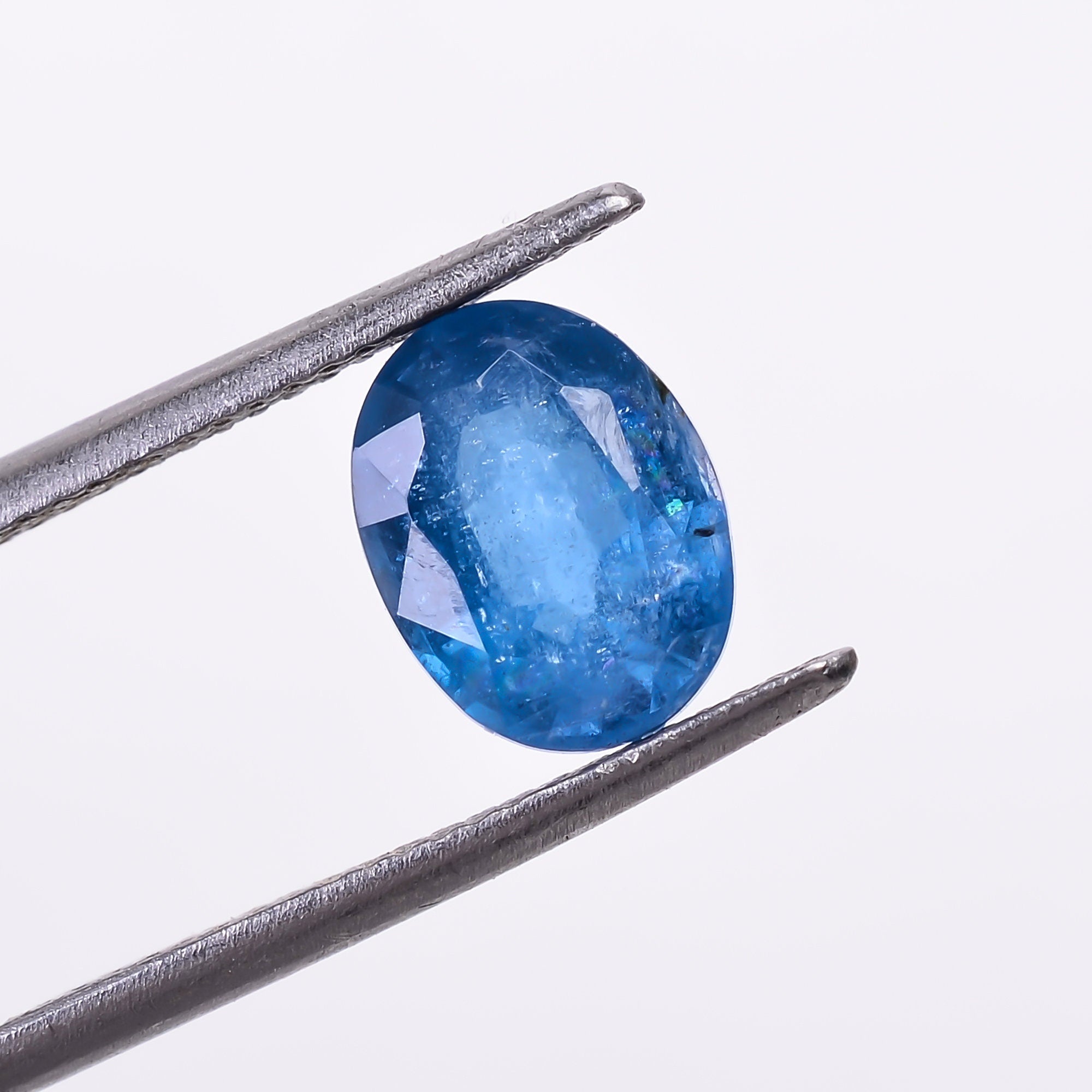 natural blue kyanite oval shape cut stone loose gemstone