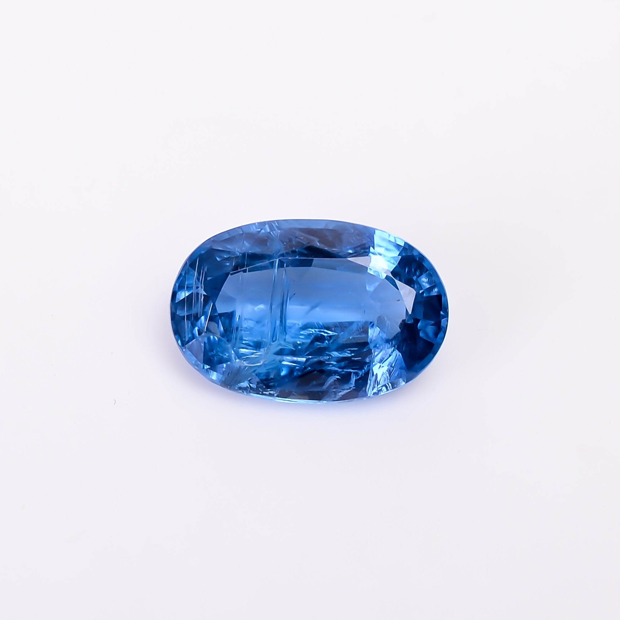 natural blue kyanite oval shape cut stone loose gemstone