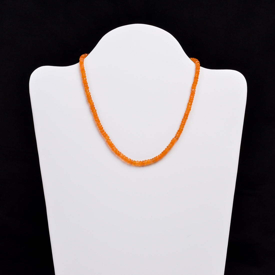 carnelian natural gemstone rondelle shape faceted beads necklace