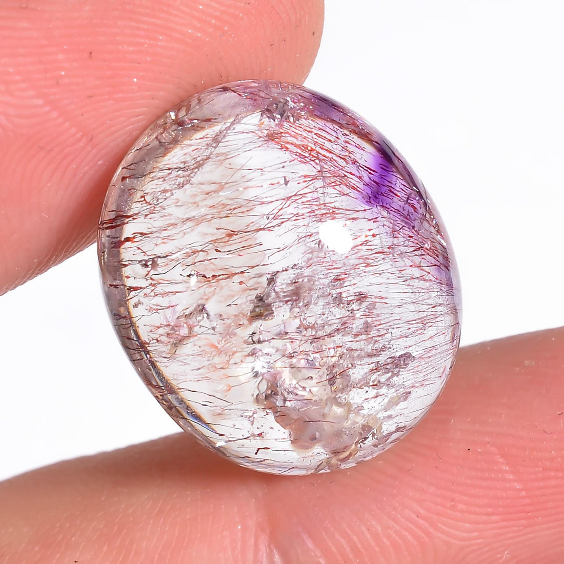 elestial quartz natural oval shape cabochon loose gemstone