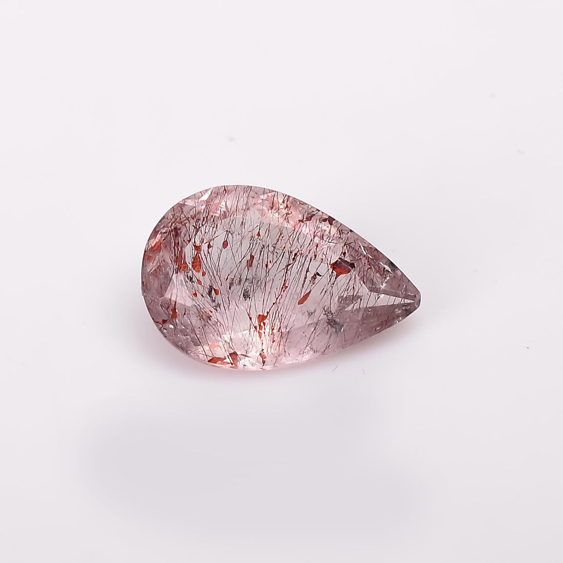 natural elestial quartz pear shape cut stone loose gemstone