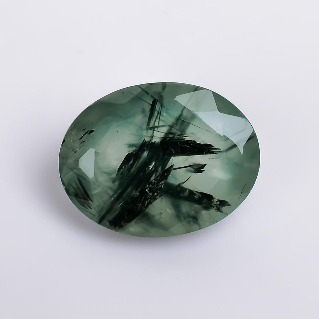 prehnite with epidote natural oval shape cut stone loose gemstone