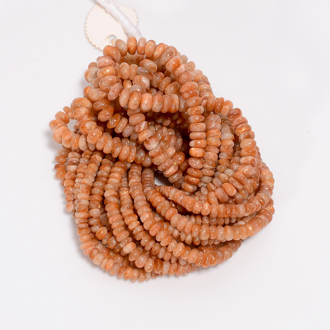 sunstone natural gemstone rondelle shape smooth 8 lines strand 16 beads 4x4 7x7 mm 850 ct yn 530